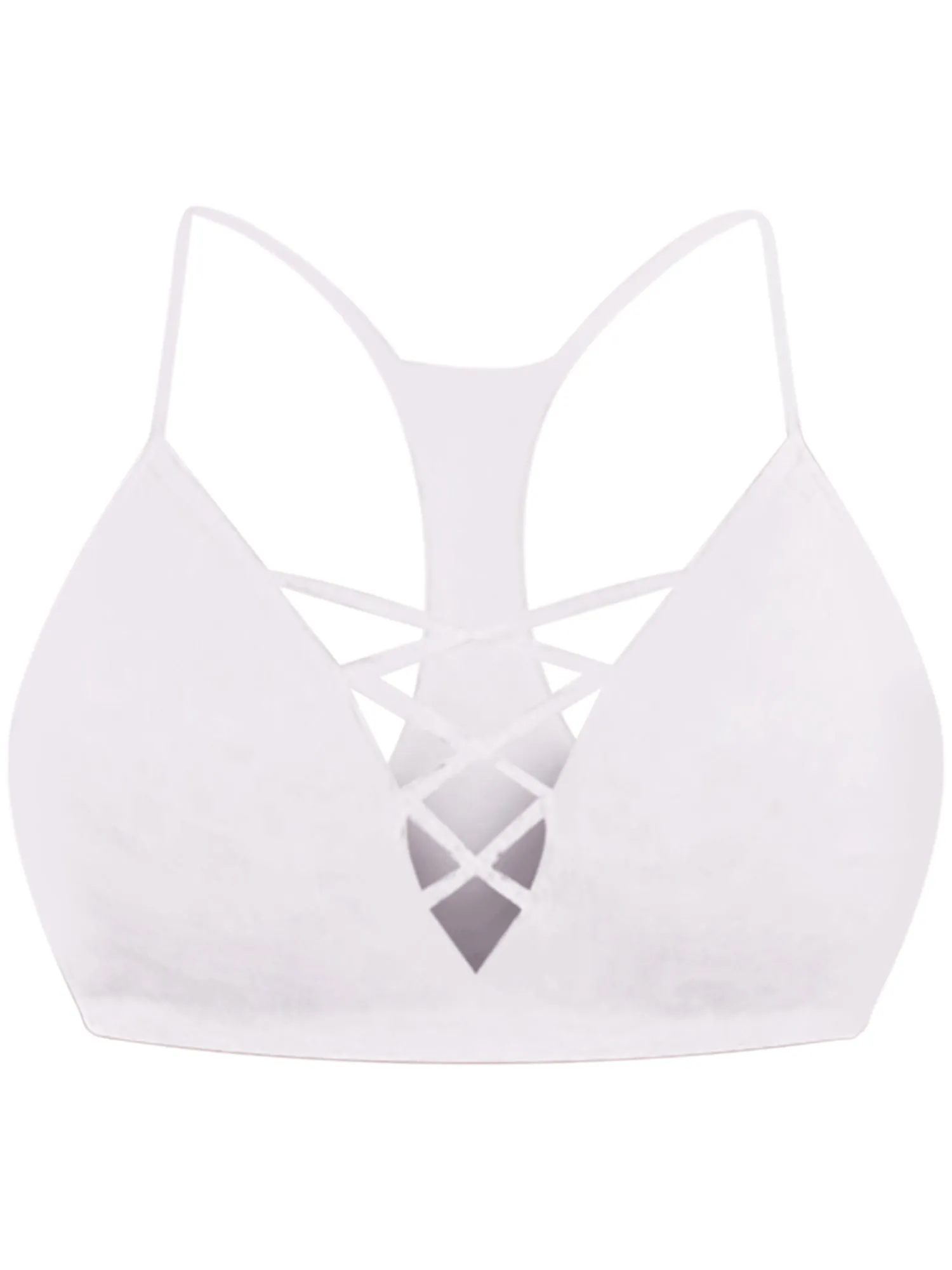 Crisscross Ribbed Knit Racerback Bralette