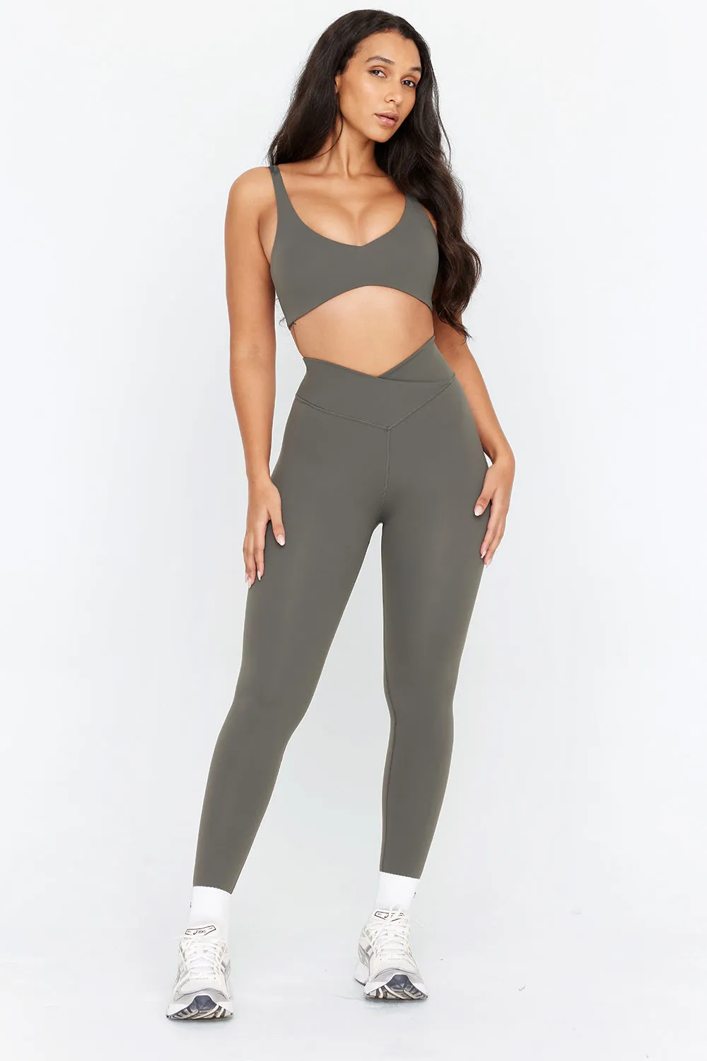 DAYFLEX PUSH-UP SPORTS BRA - DARK OLIVE