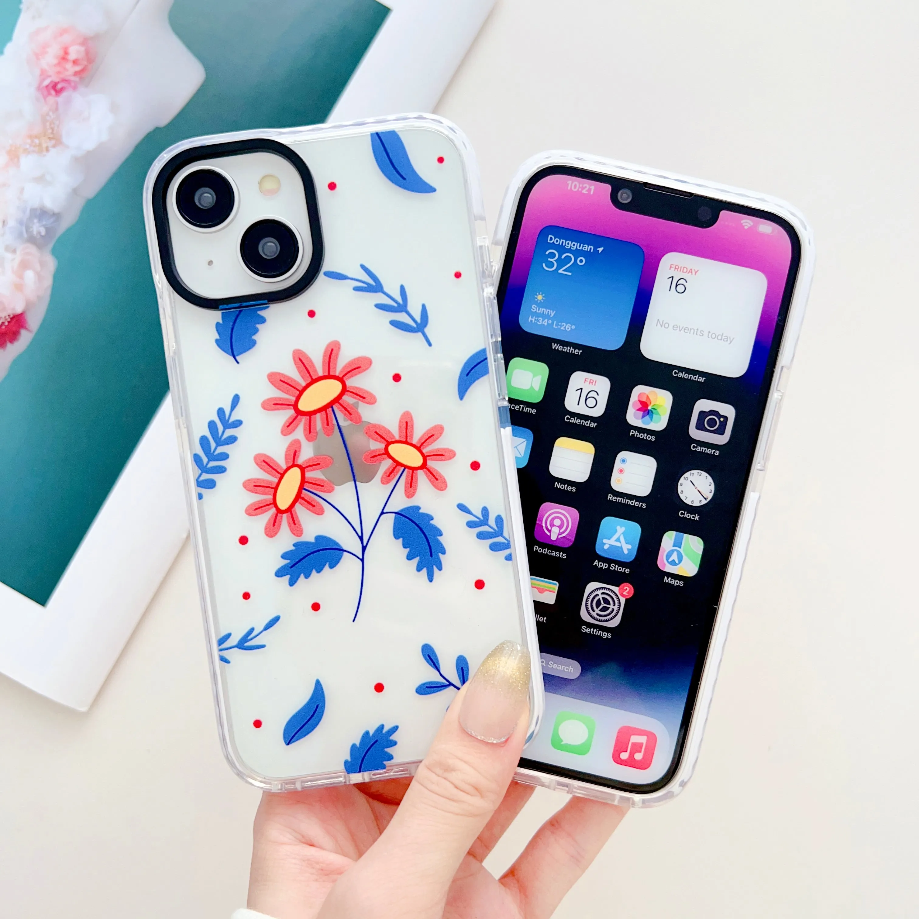 Designer Floral Impact Proof Case for iPhone