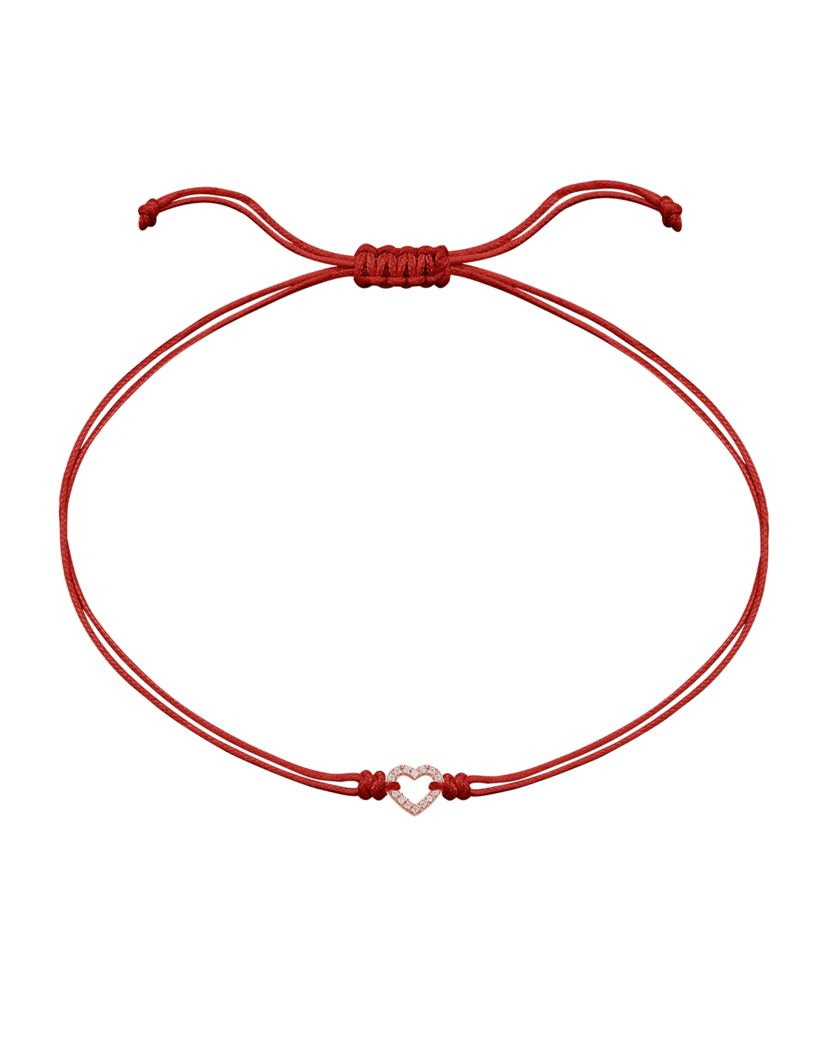 Diamond Outline Heart String of Love Bracelet - 14K Rose Gold