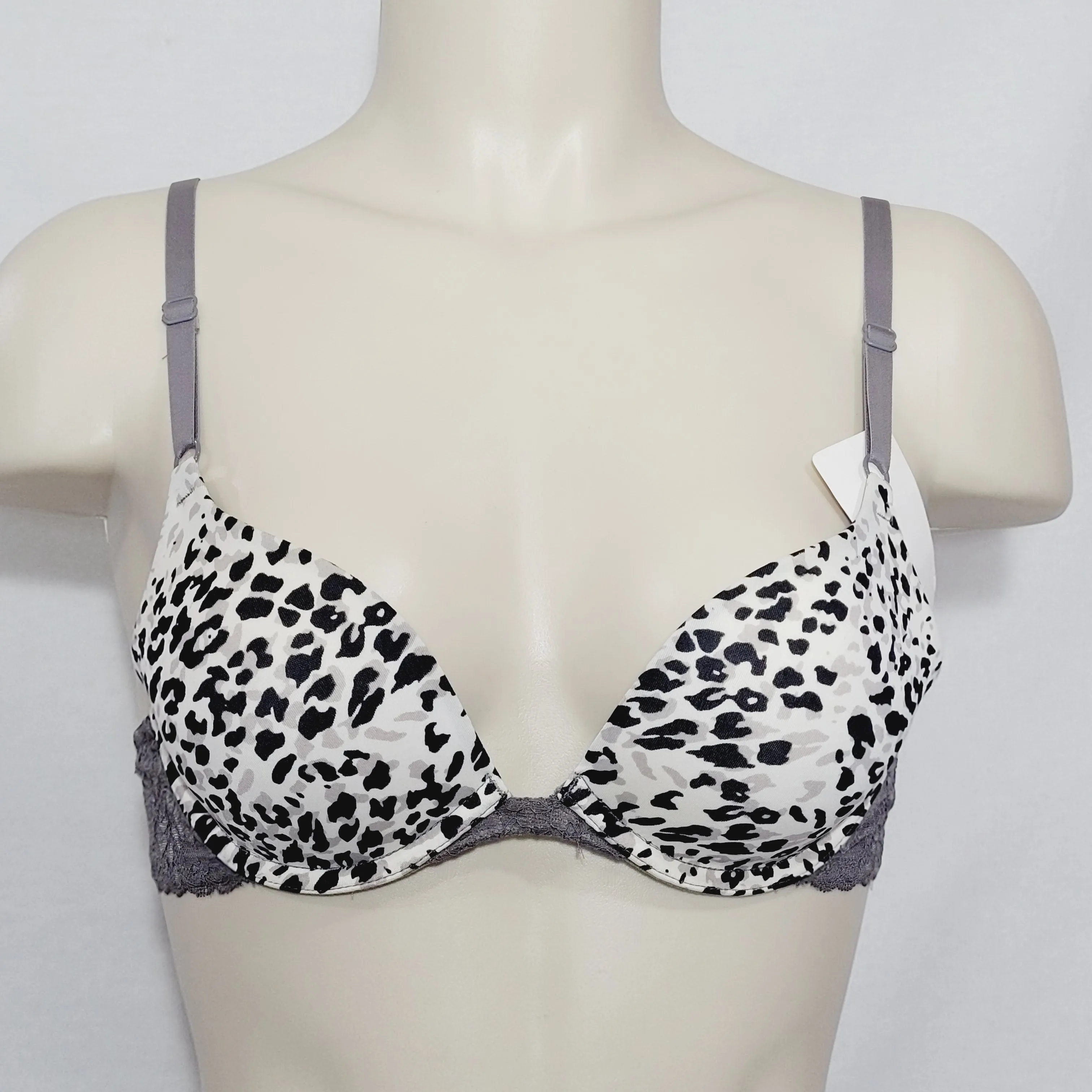DISCONTINUED Maidenform 7180 One Fabulous Fit Embellished Push Up UW Bra 34A Animal Print NWT