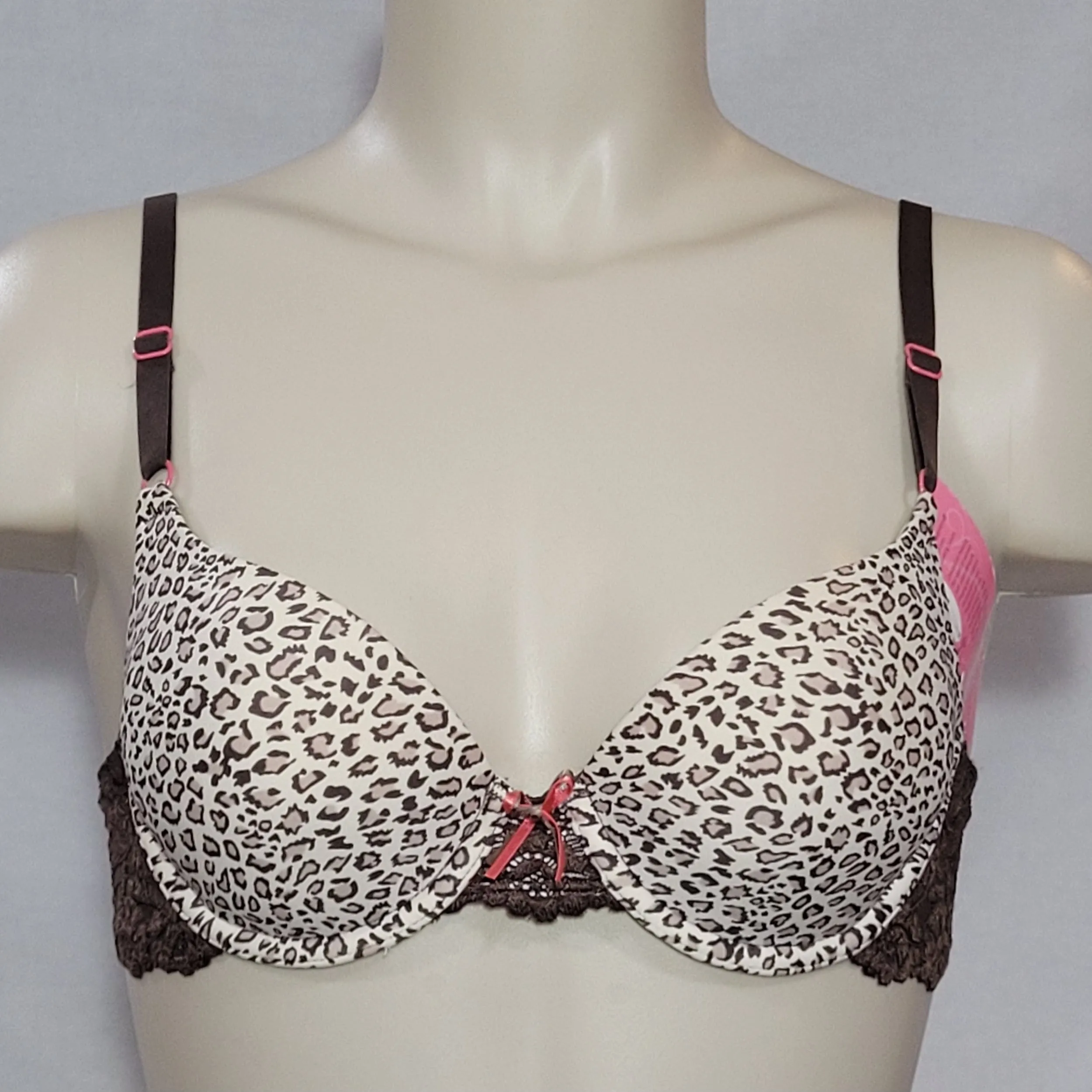 DISCONTINUED Maidenform 7909 One Fabulous Fit Lace Trim T-Shirt UW Bra 34A Animal Print NWT