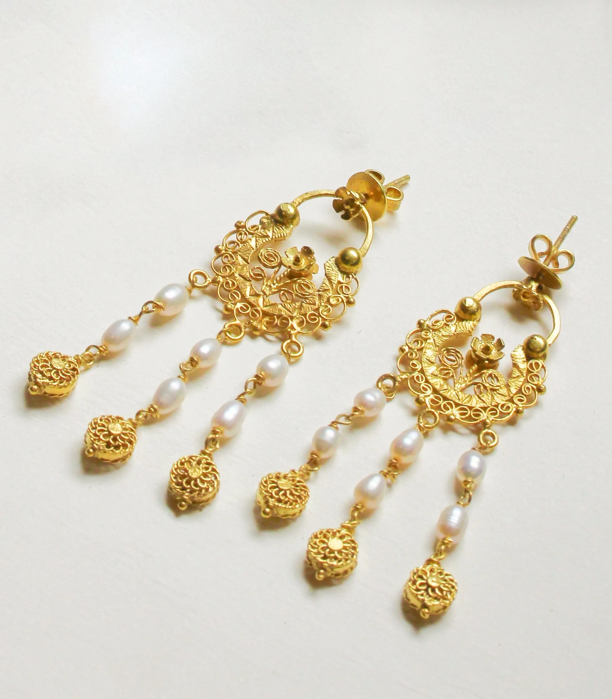 Dominique 3-Way Pearl Creolla Earrings
