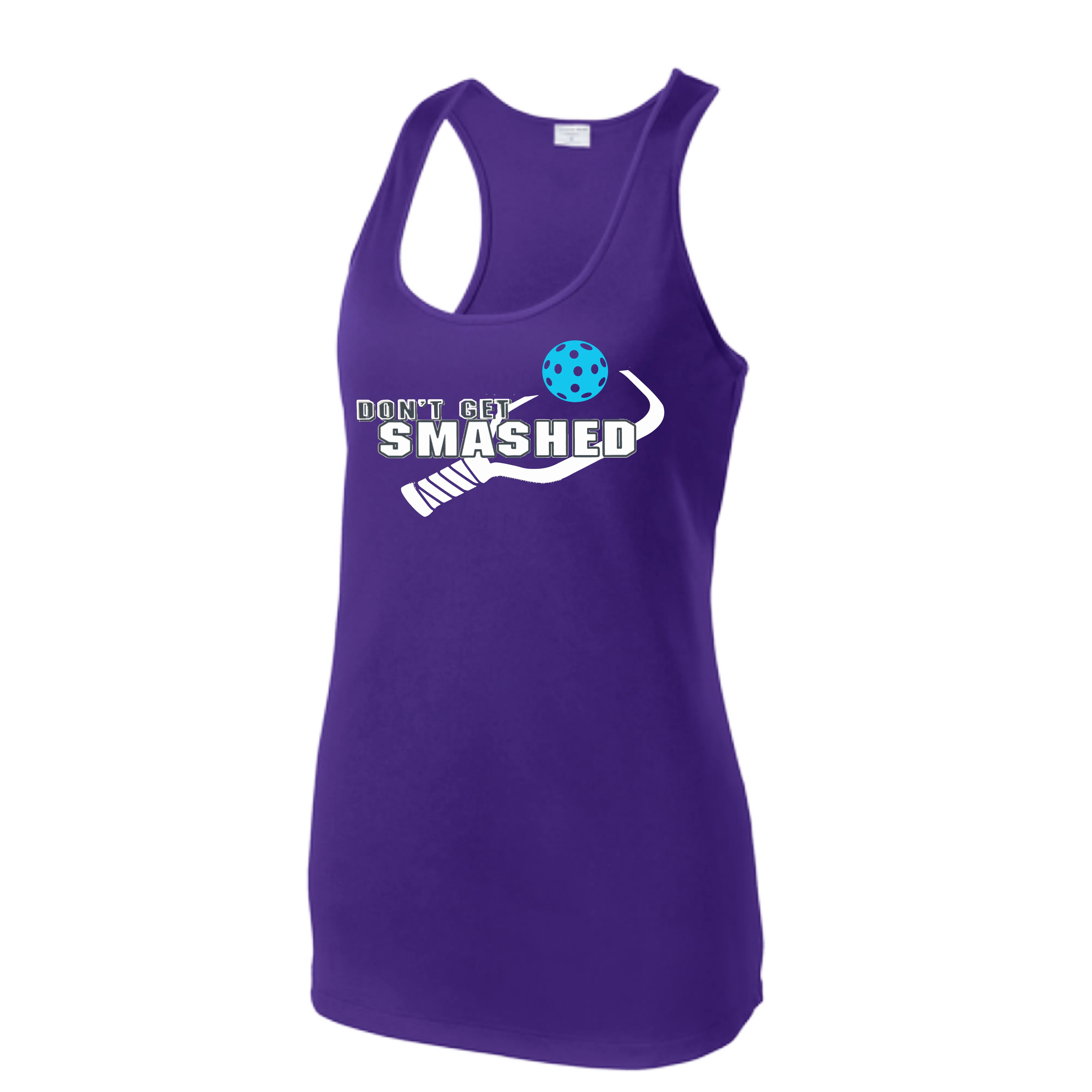Don't Get Smashed (Colors Cyan Orange Pink) Customizable | Women’s Racerback Tank | 100% Polyester