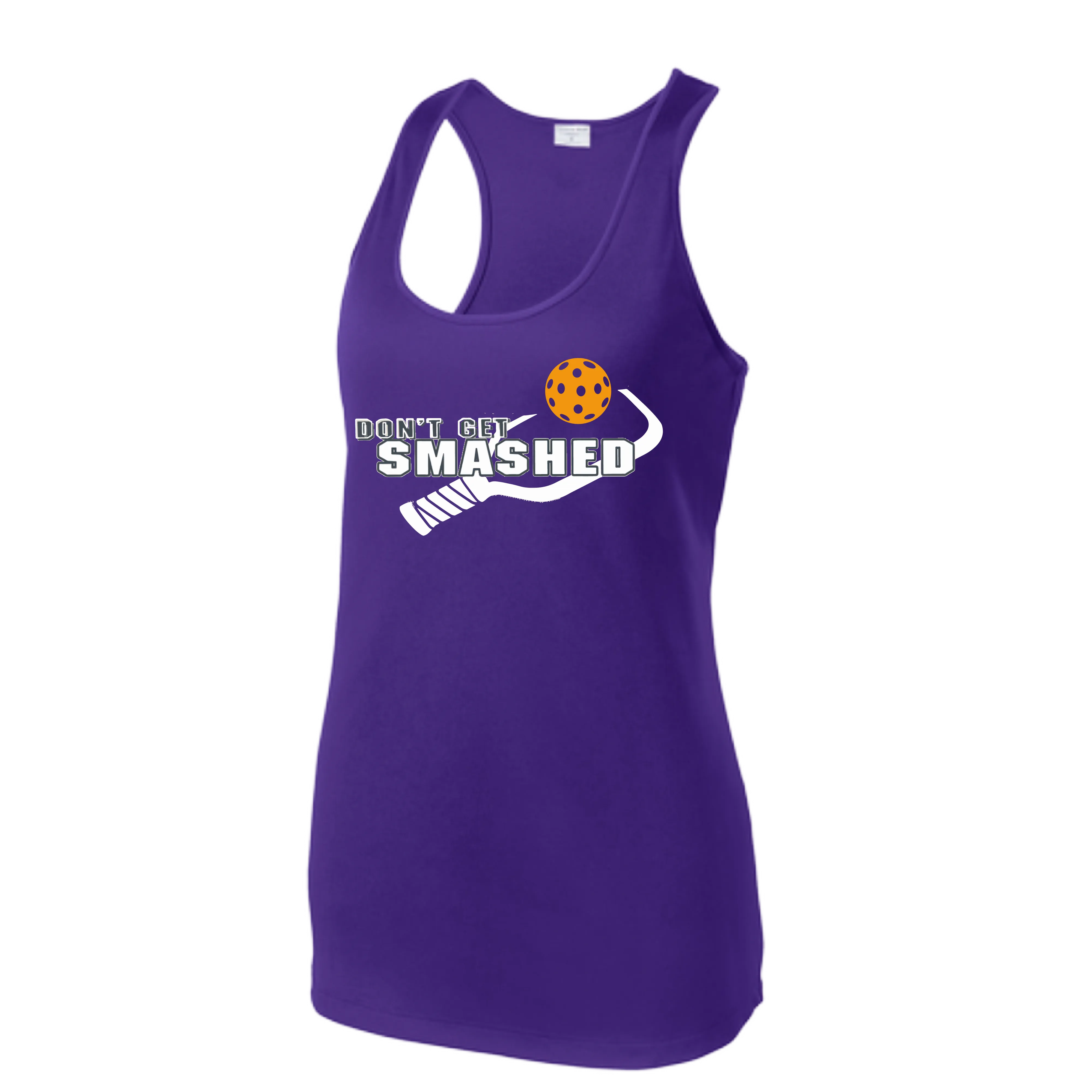 Don't Get Smashed (Colors Cyan Orange Pink) Customizable | Women’s Racerback Tank | 100% Polyester