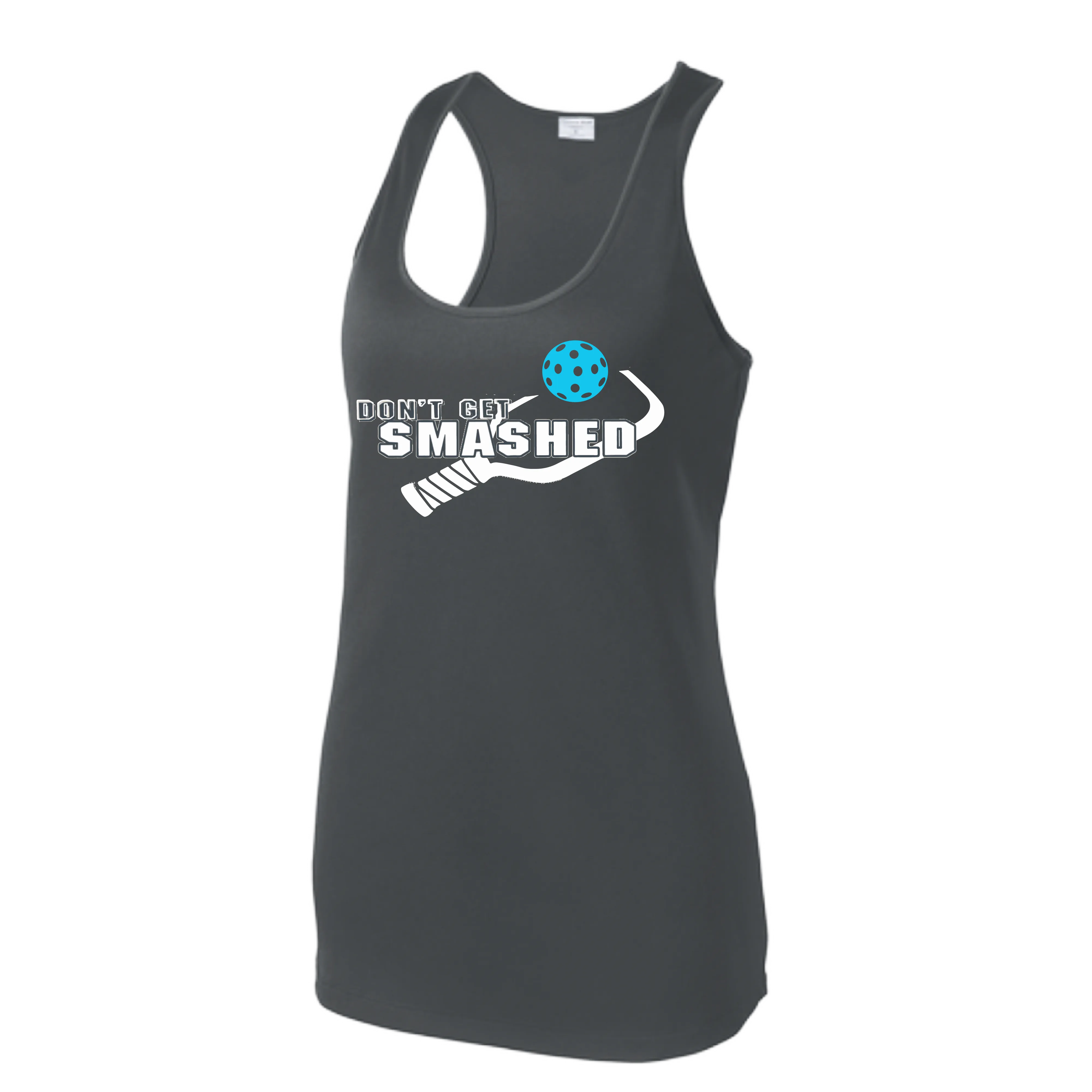 Don't Get Smashed (Colors Cyan Orange Pink) Customizable | Women’s Racerback Tank | 100% Polyester