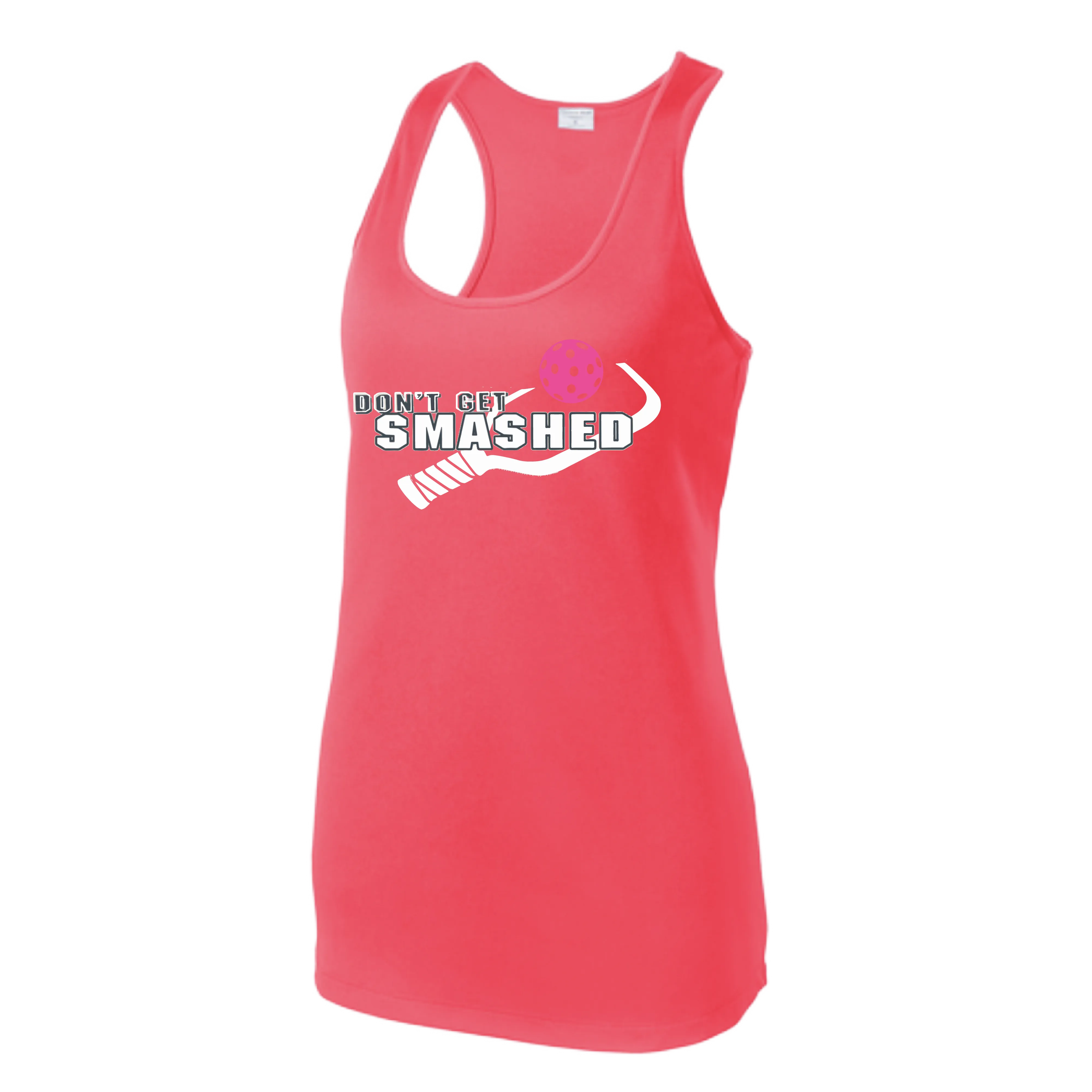 Don't Get Smashed (Colors Cyan Orange Pink) Customizable | Women’s Racerback Tank | 100% Polyester