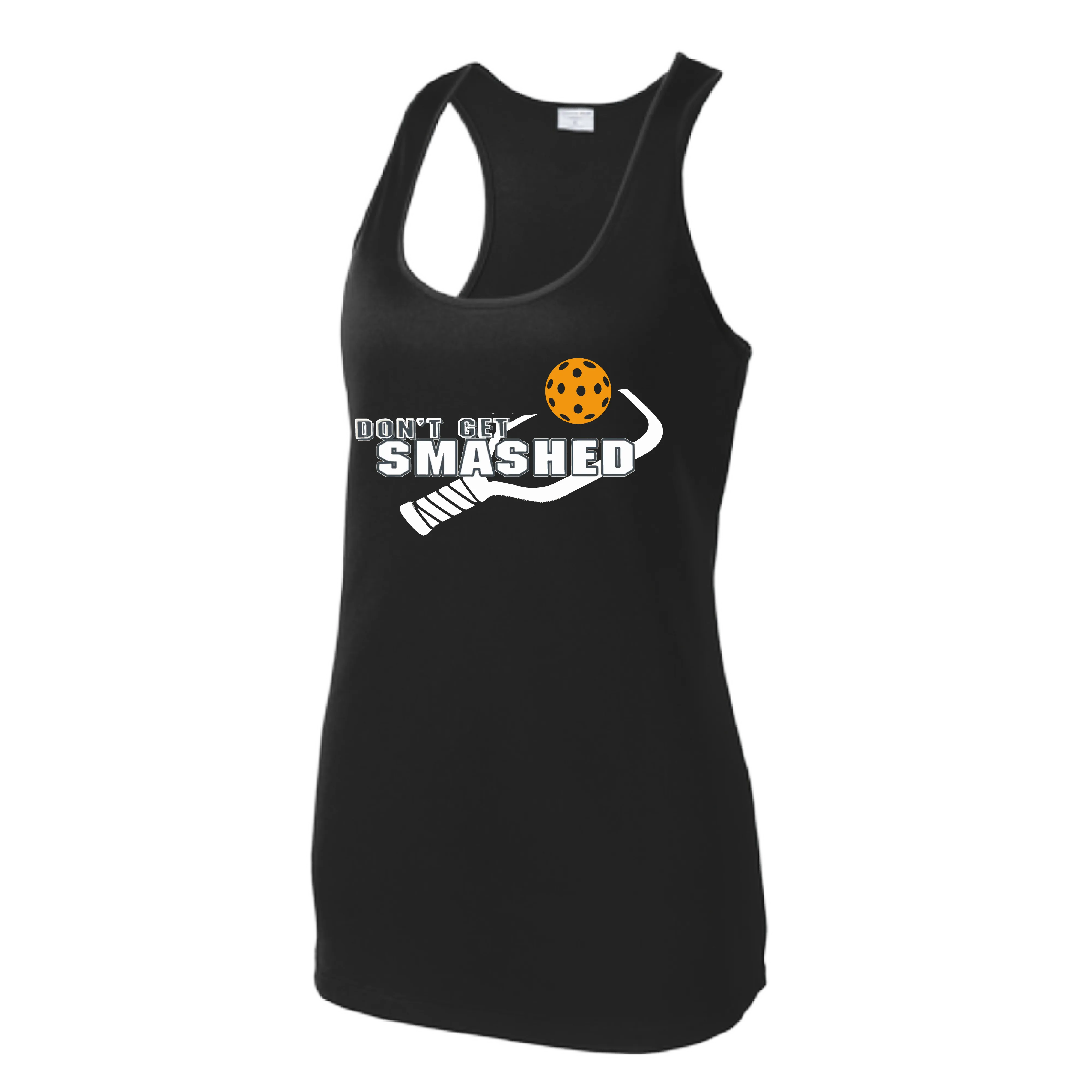 Don't Get Smashed (Colors Cyan Orange Pink) Customizable | Women’s Racerback Tank | 100% Polyester