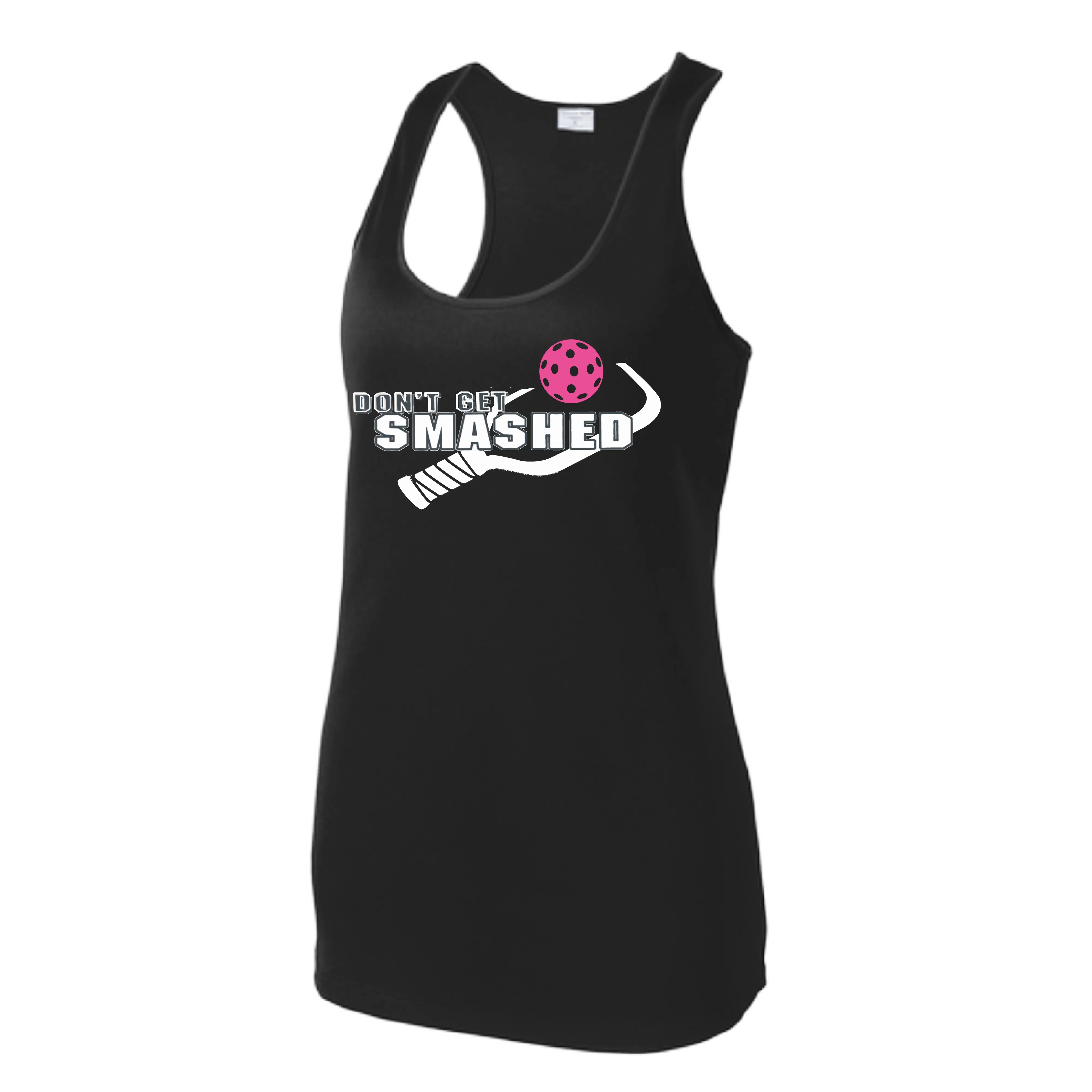 Don't Get Smashed (Colors Cyan Orange Pink) Customizable | Women’s Racerback Tank | 100% Polyester