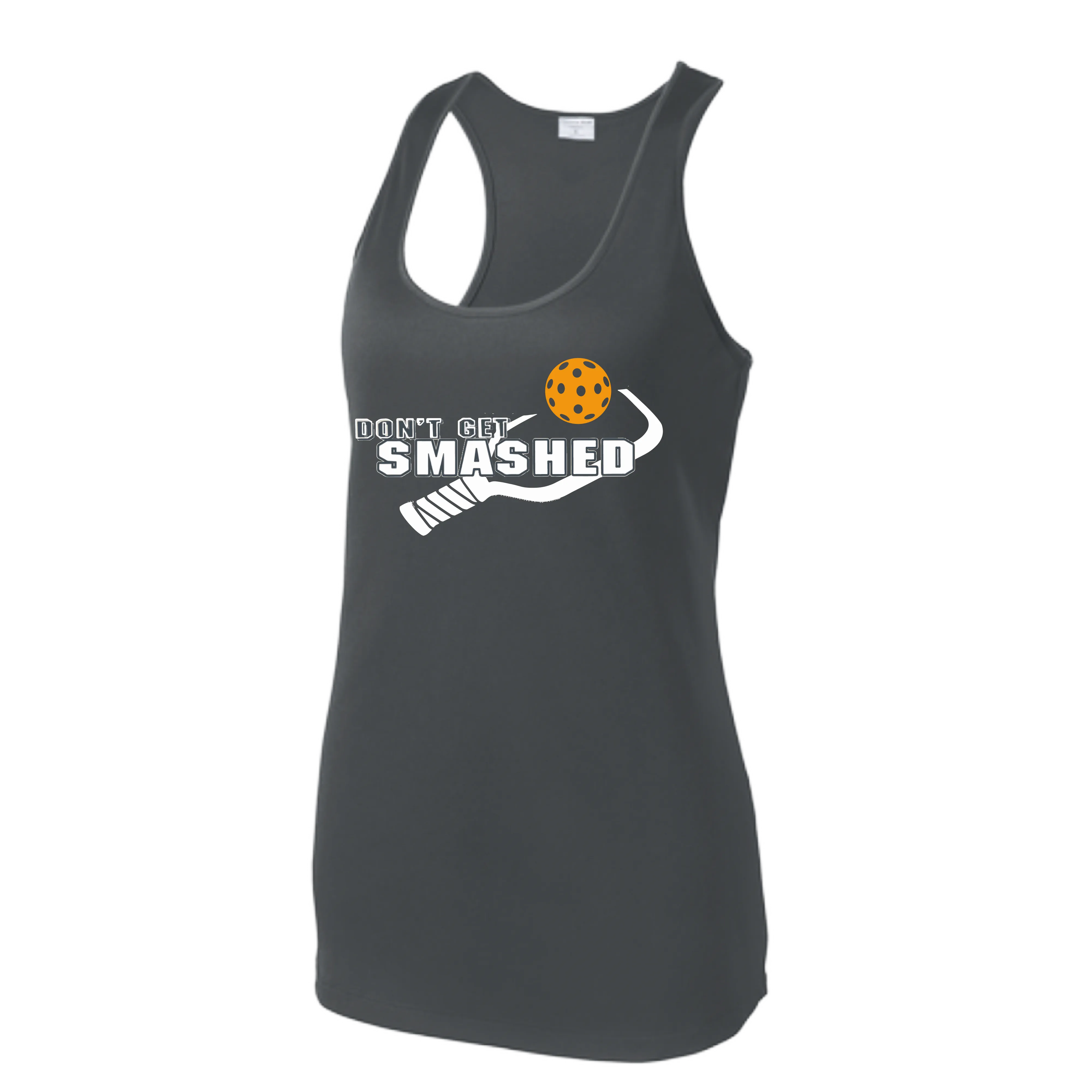 Don't Get Smashed (Colors Cyan Orange Pink) Customizable | Women’s Racerback Tank | 100% Polyester