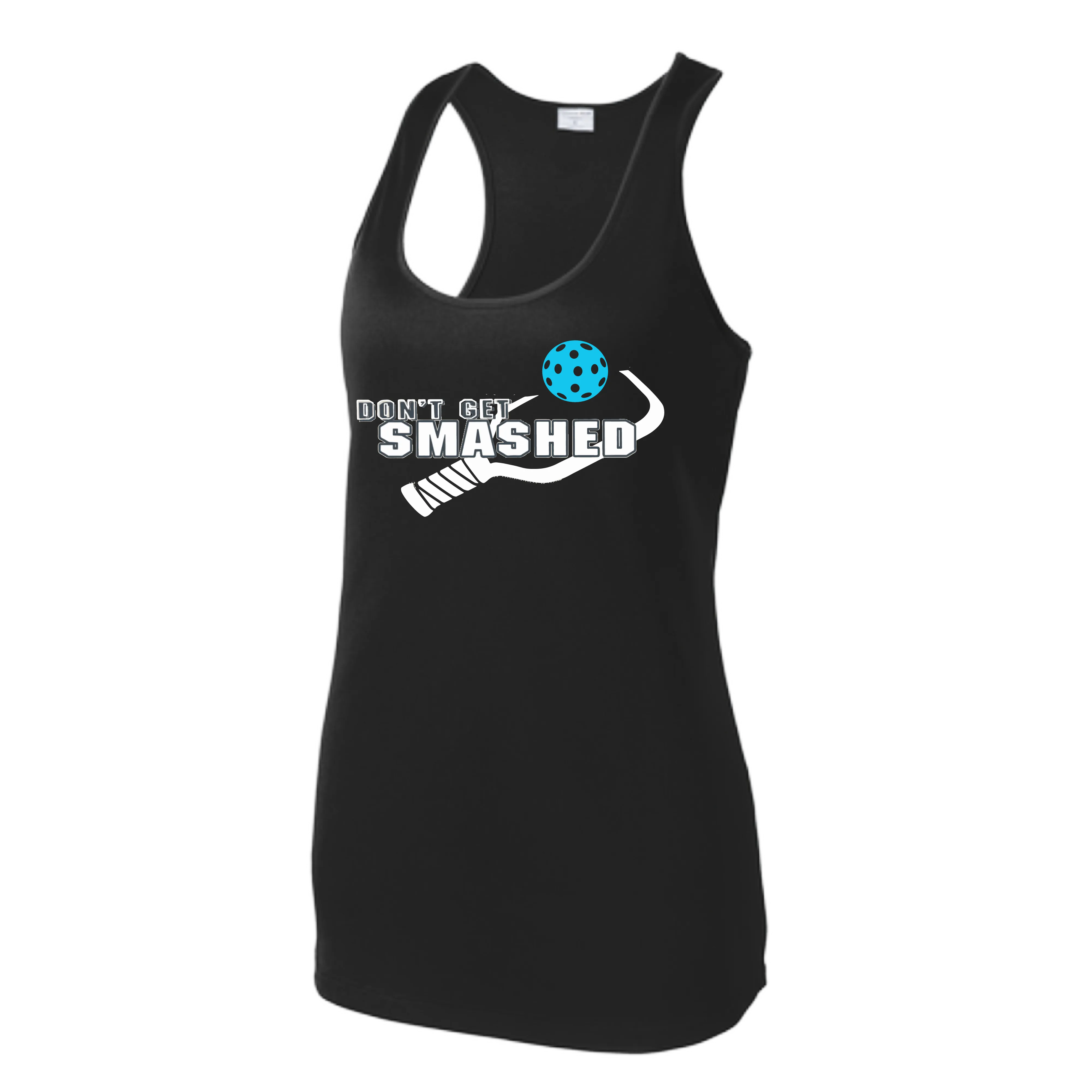 Don't Get Smashed (Colors Cyan Orange Pink) Customizable | Women’s Racerback Tank | 100% Polyester