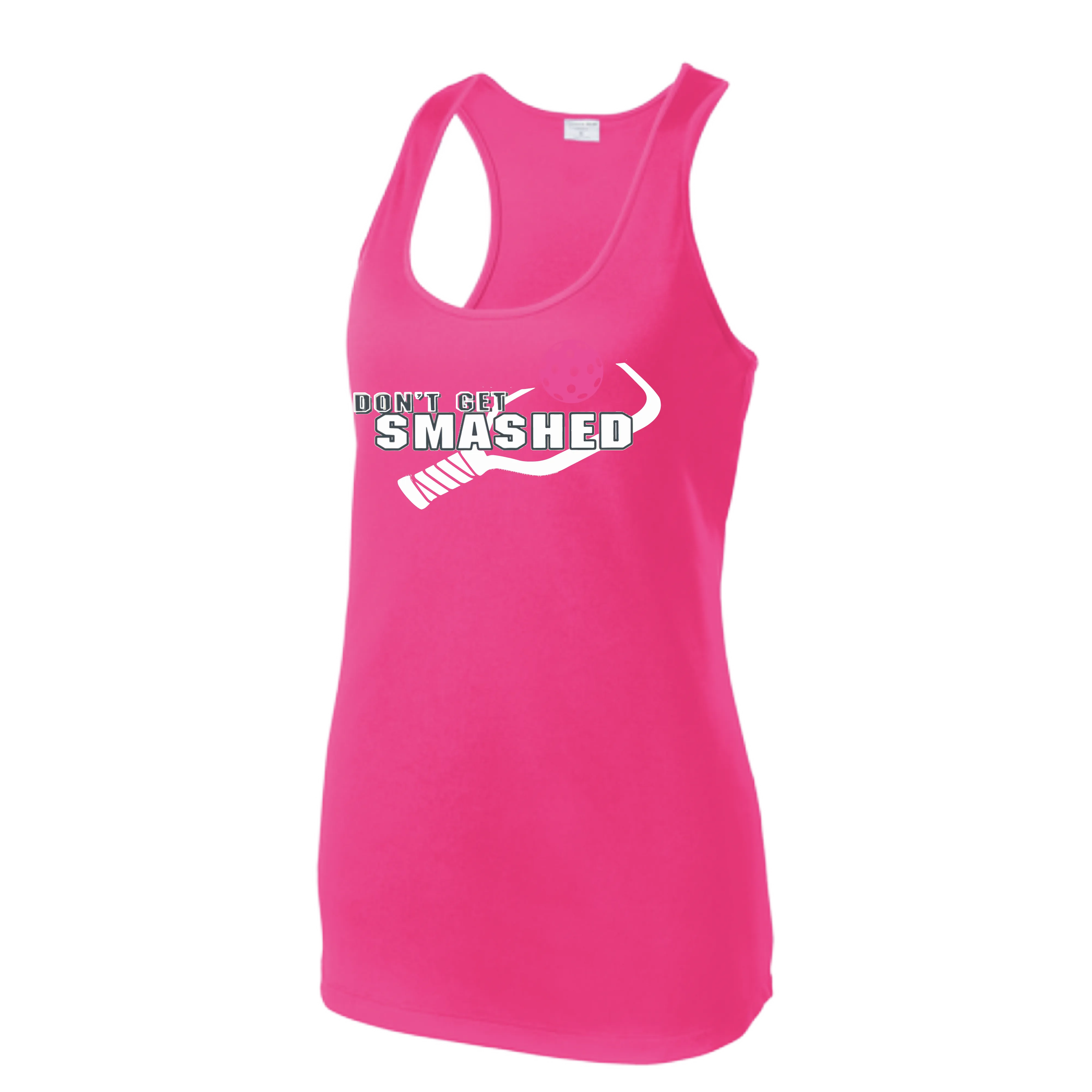 Don't Get Smashed (Colors Cyan Orange Pink) Customizable | Women’s Racerback Tank | 100% Polyester