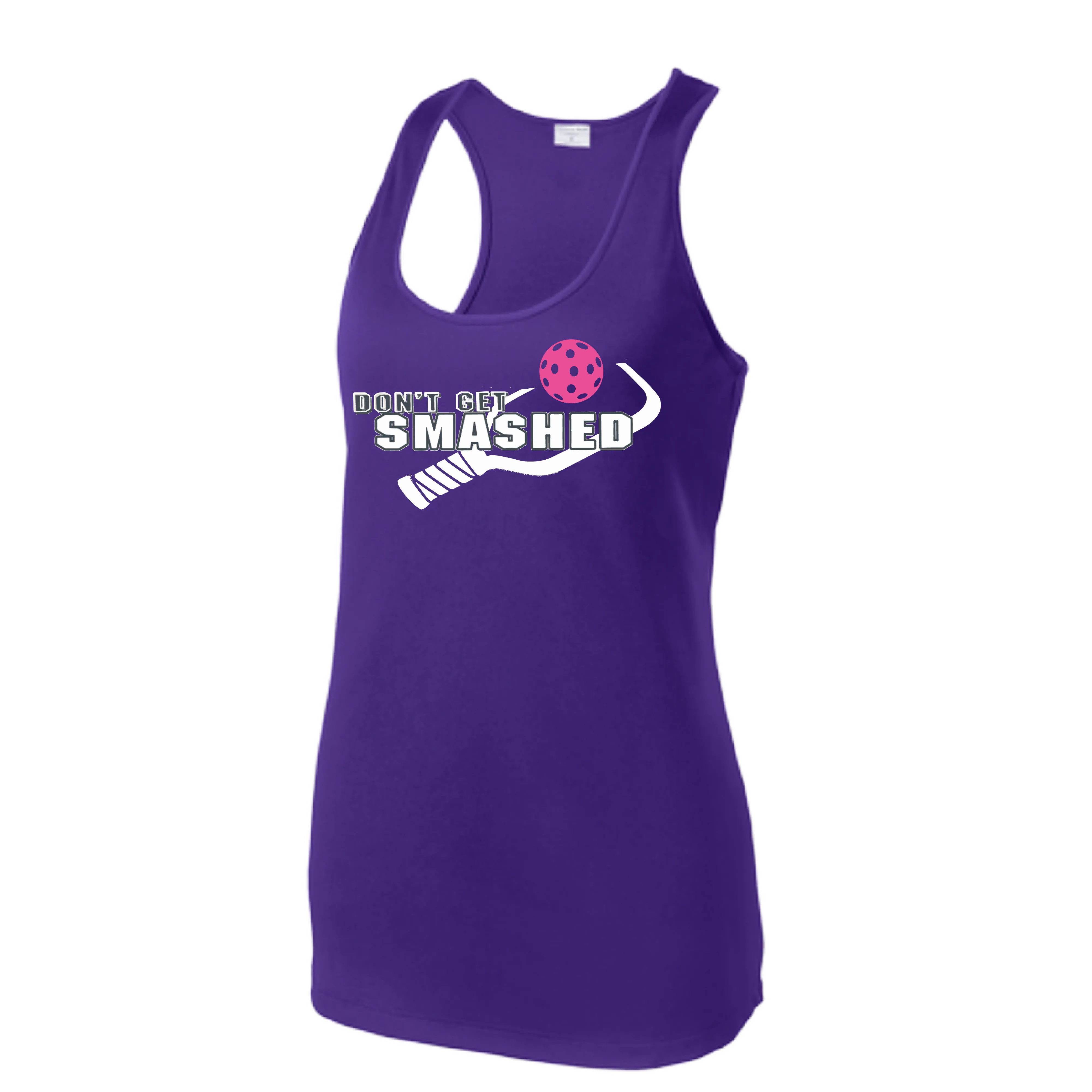 Don't Get Smashed (Colors Cyan Orange Pink) Customizable | Women’s Racerback Tank | 100% Polyester