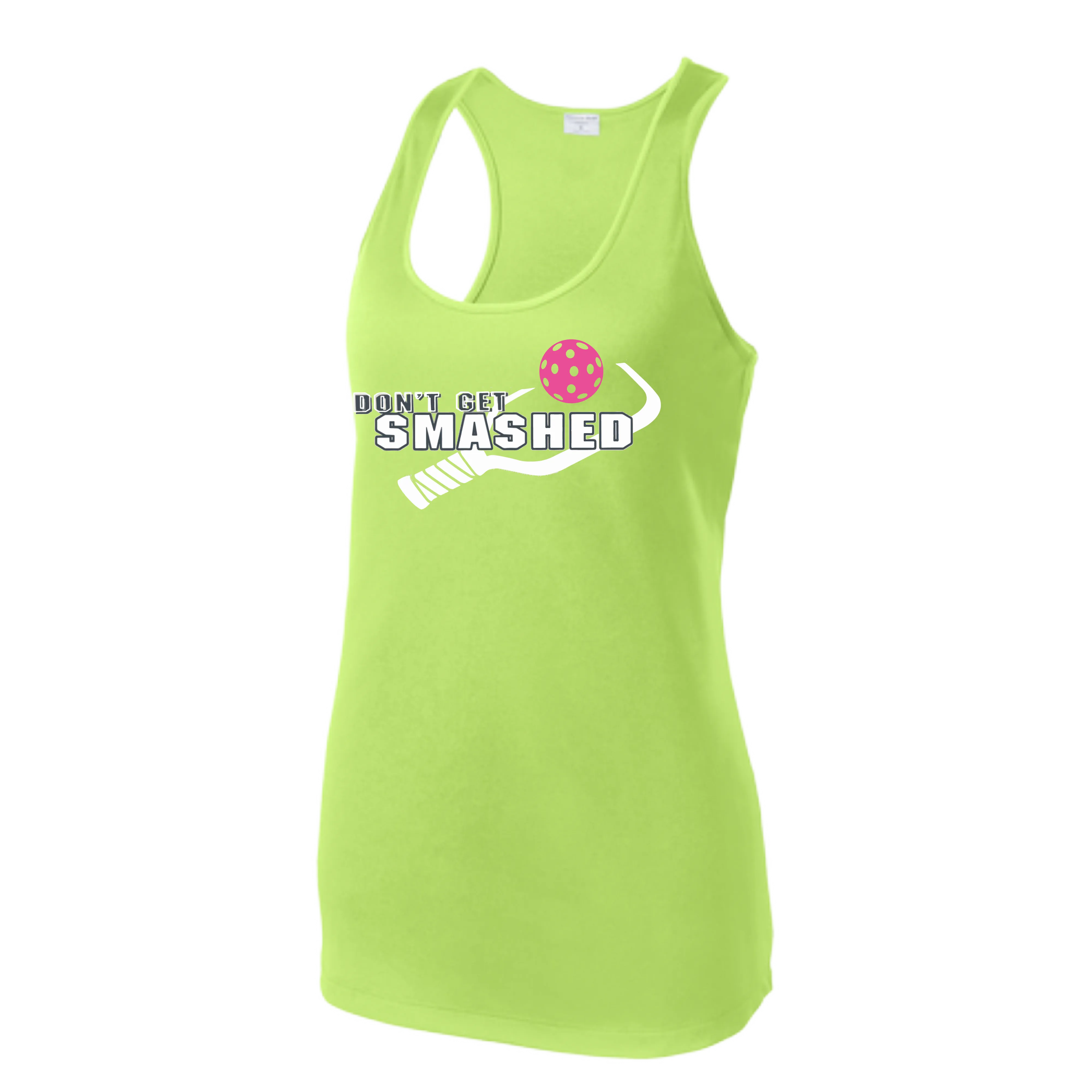 Don't Get Smashed (Colors Cyan Orange Pink) Customizable | Women’s Racerback Tank | 100% Polyester