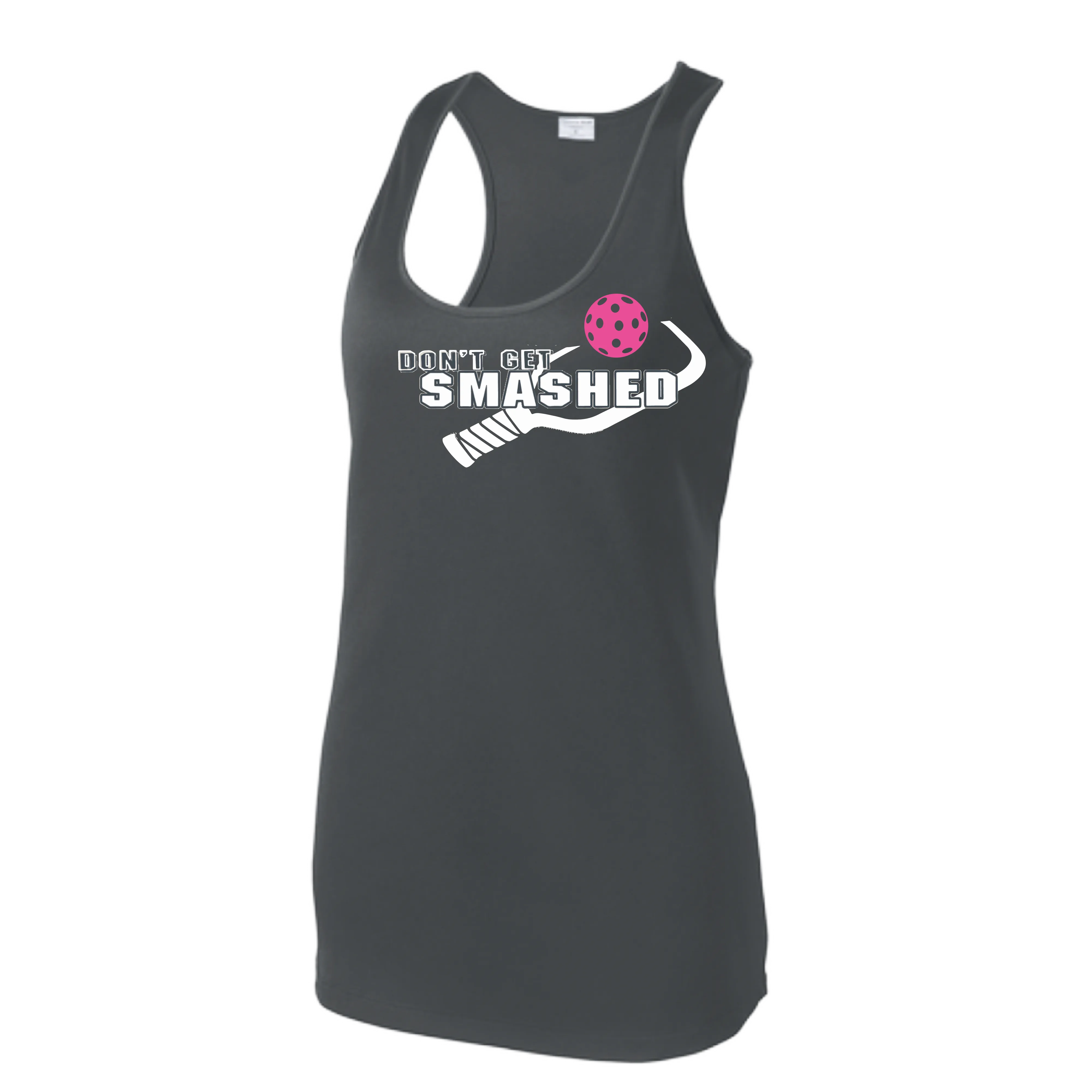 Don't Get Smashed (Colors Cyan Orange Pink) Customizable | Women’s Racerback Tank | 100% Polyester