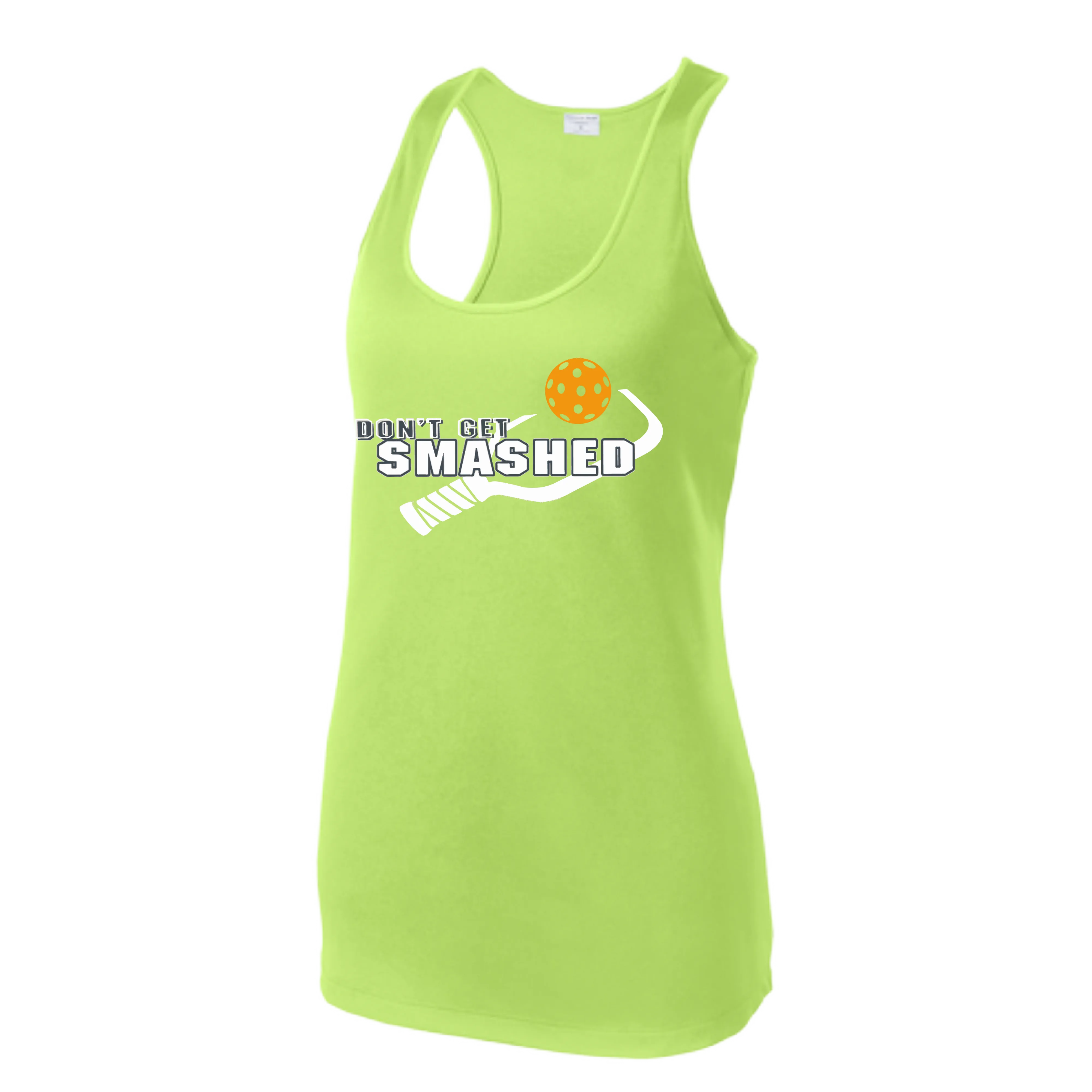 Don't Get Smashed (Colors Cyan Orange Pink) Customizable | Women’s Racerback Tank | 100% Polyester