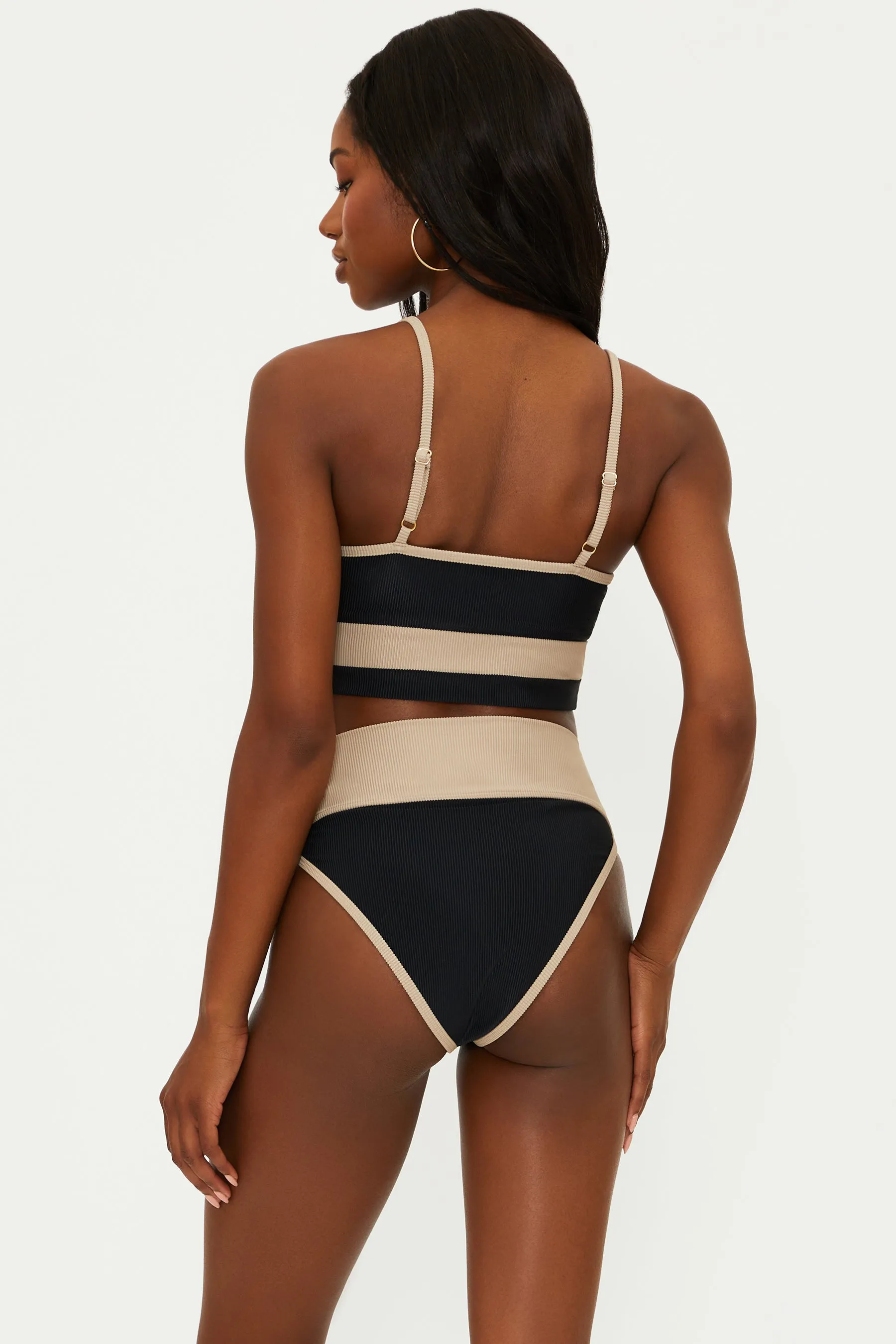 Eva Top Black Tan Colorblock