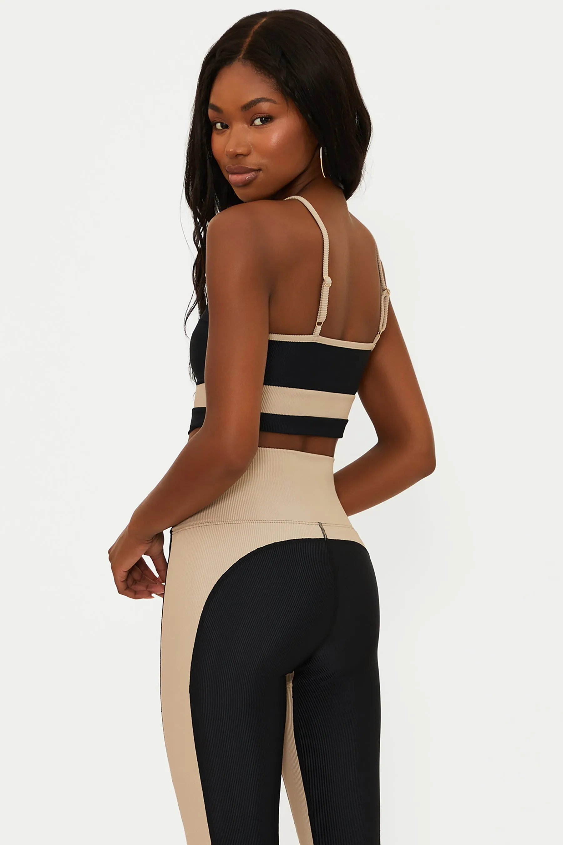 Eva Top Black Tan Colorblock