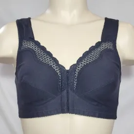 Exquisite Form 531 Cotton Front Close Wire Free Bra 40C Black NEW WITH TAGS