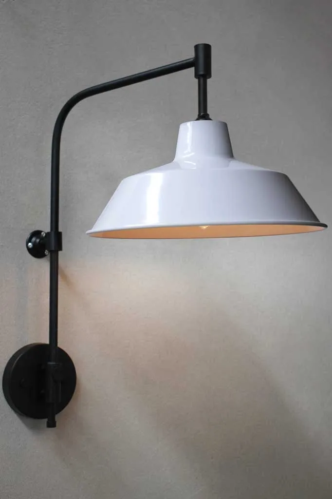 Factory Wing Arm Lamp with Wall Plug