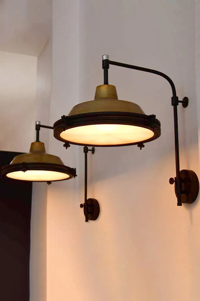 Factory Wing Arm Lamp with Wall Plug