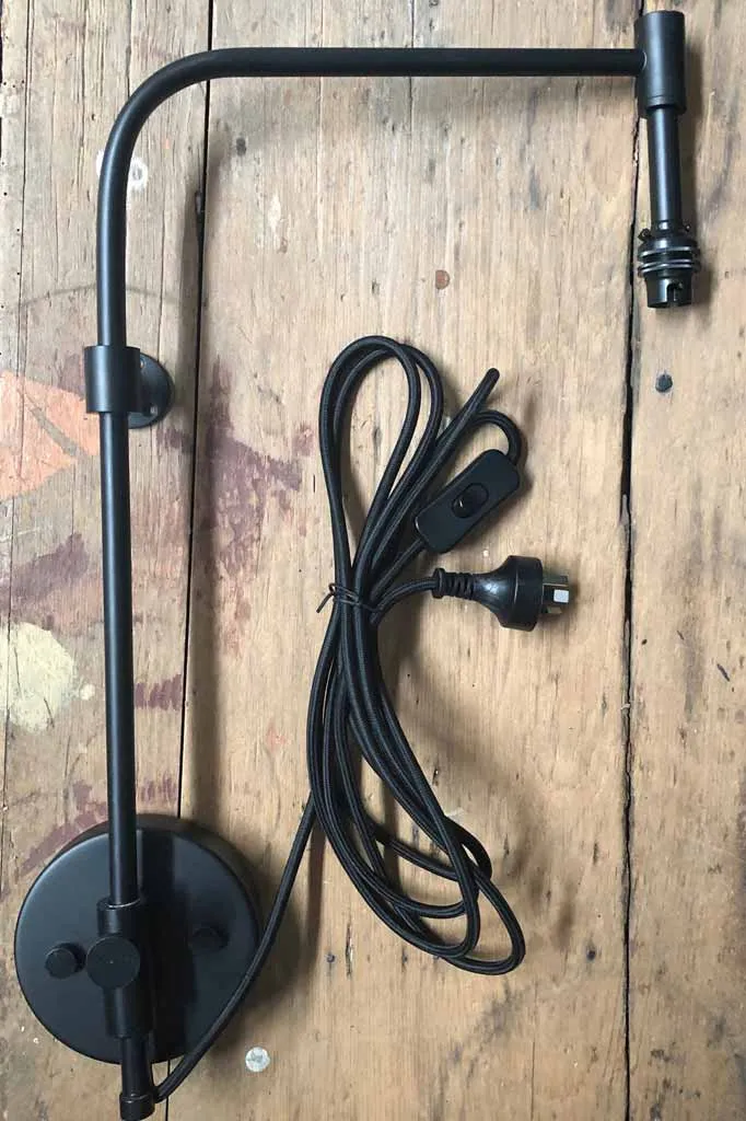 Factory Wing Arm Lamp with Wall Plug