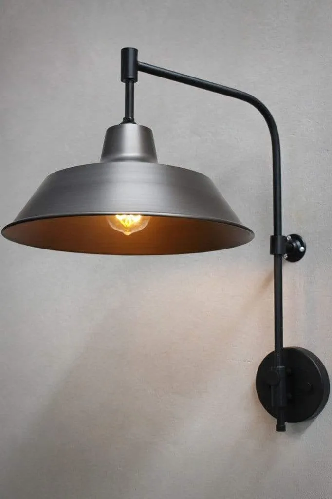 Factory Wing Arm Lamp with Wall Plug
