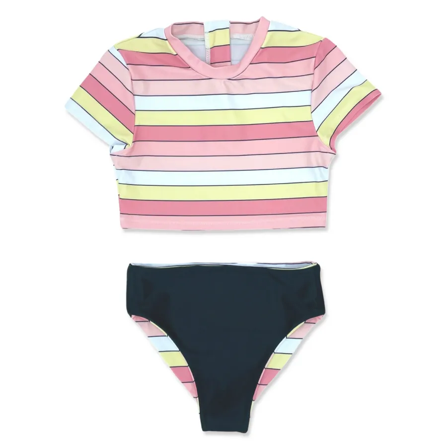 Feather 4 Arrow Cabana Rashkini - (Reversible Bikini Bottom) 13G367SUN - Sunset Stripe