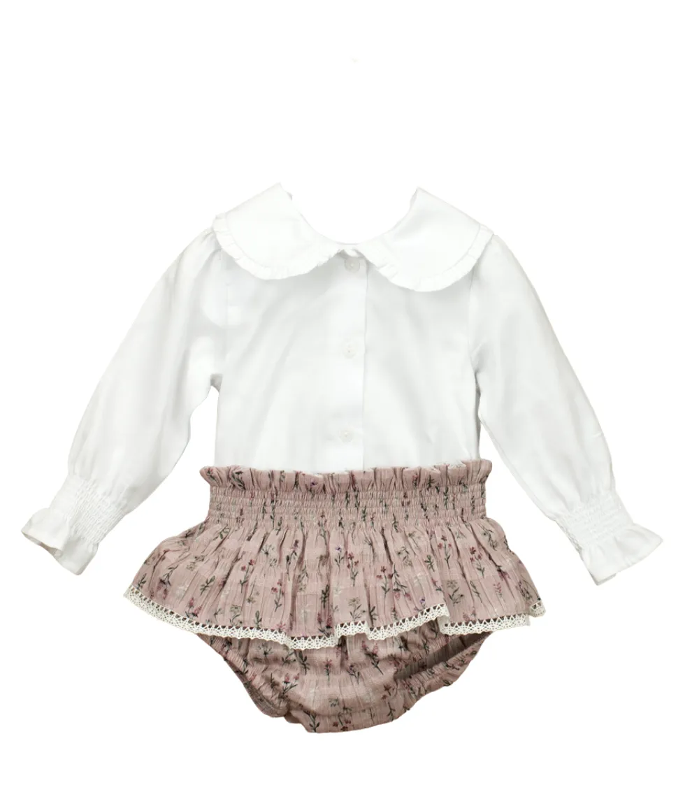 Frilly Set - Pink & White