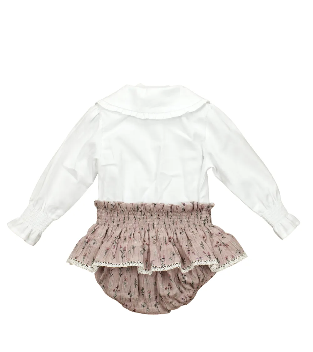 Frilly Set - Pink & White