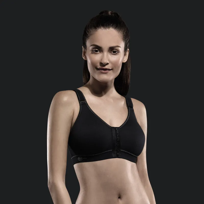 Front Closure Sports Bra Non-Wired Black - Anita Active