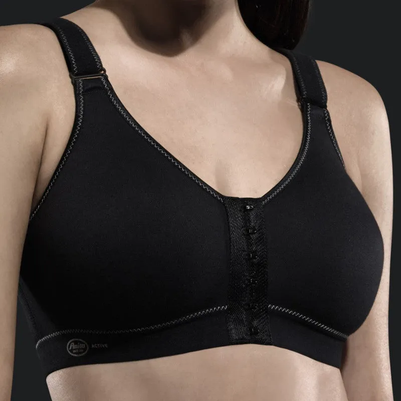Front Closure Sports Bra Non-Wired Black - Anita Active