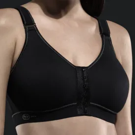 Front Closure Sports Bra Non-Wired Black - Anita Active