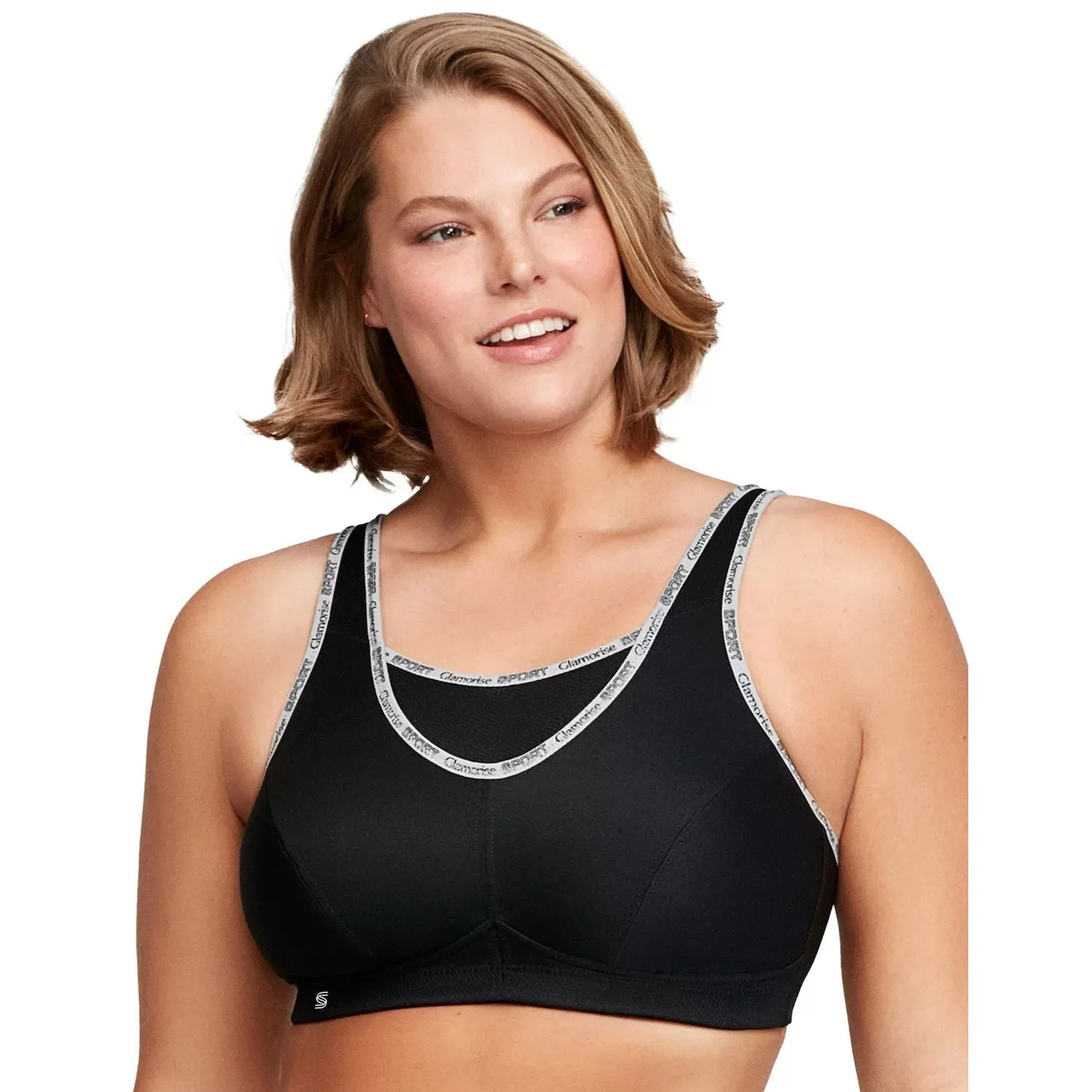 Full Figure Glamorise Strapless Sports Bra Plus Size No Jump 1066 Glamorise