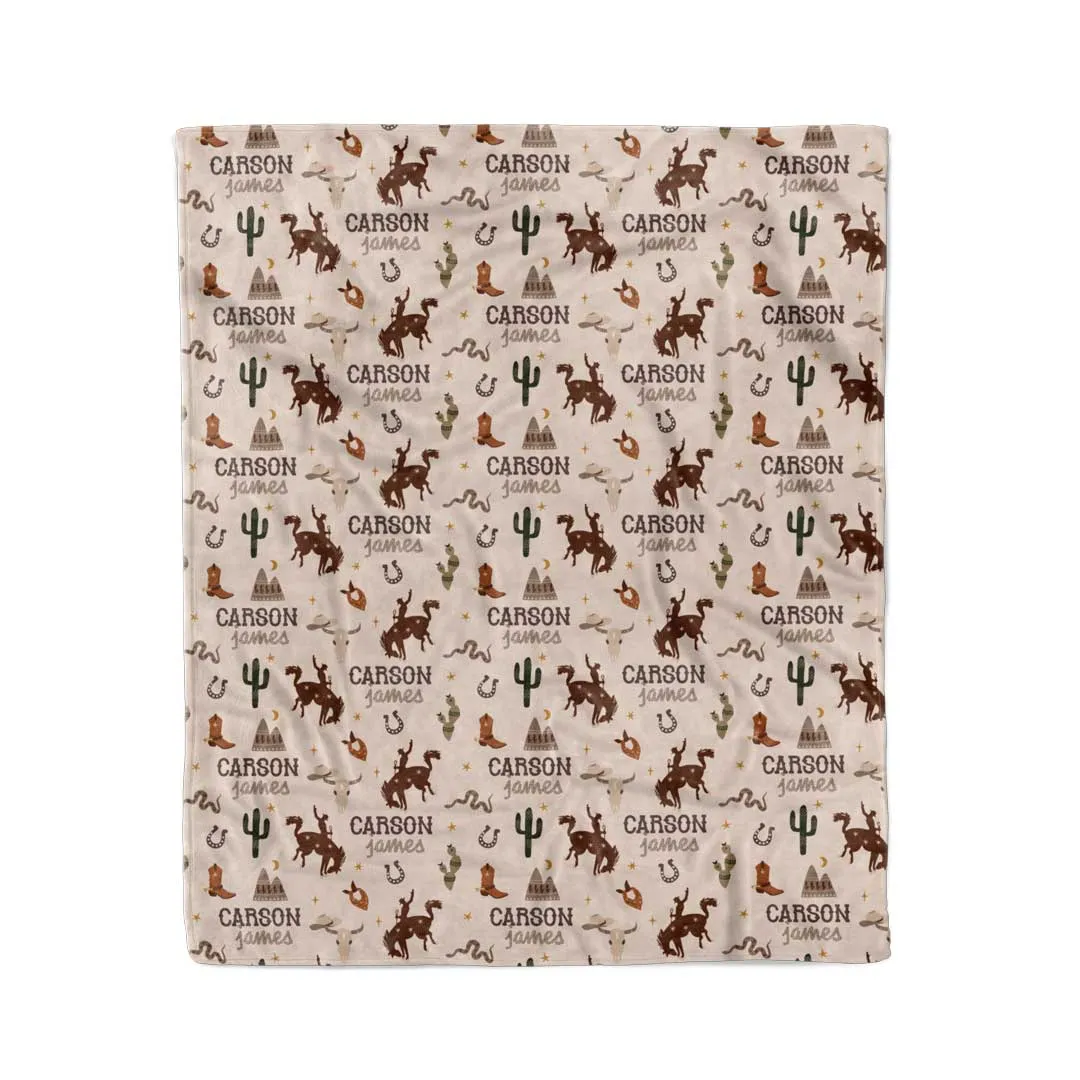 Giddy Up Personalized Kids Blanket