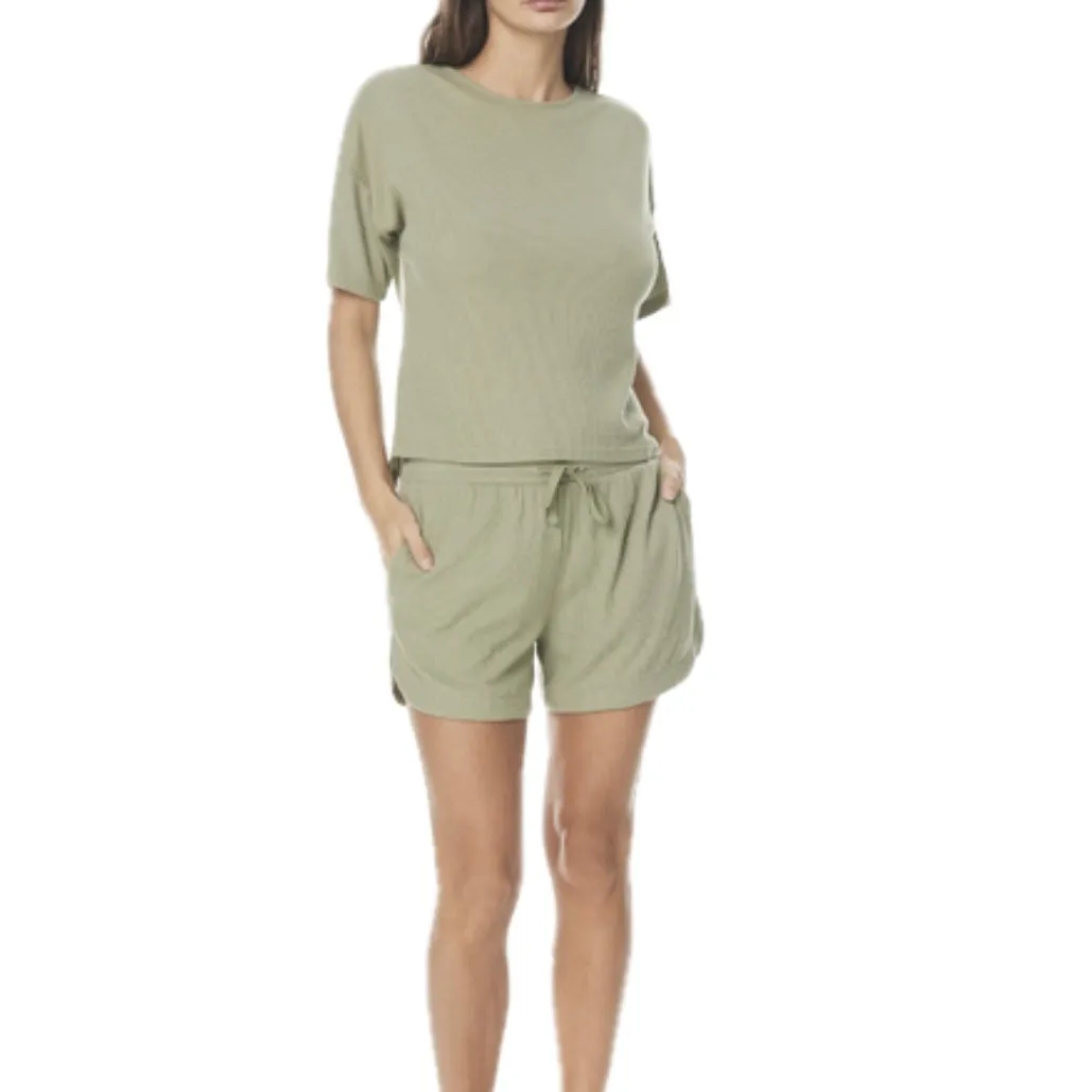 Gingerlilly Singrid Sage Waffle Short Set