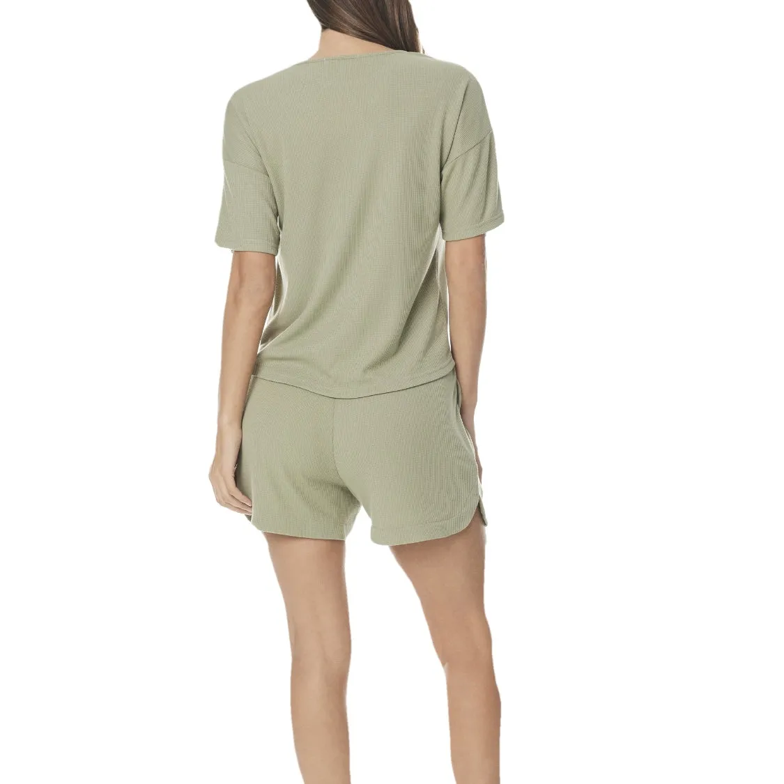 Gingerlilly Singrid Sage Waffle Short Set