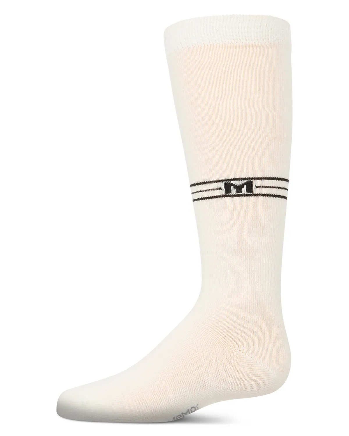 Girls Stretch Cotton Multi Stripe "M Graphic" Knee Sock