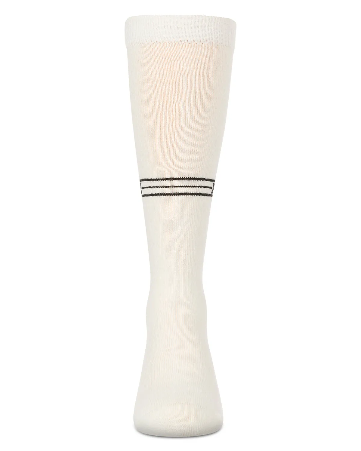 Girls Stretch Cotton Multi Stripe "M Graphic" Knee Sock