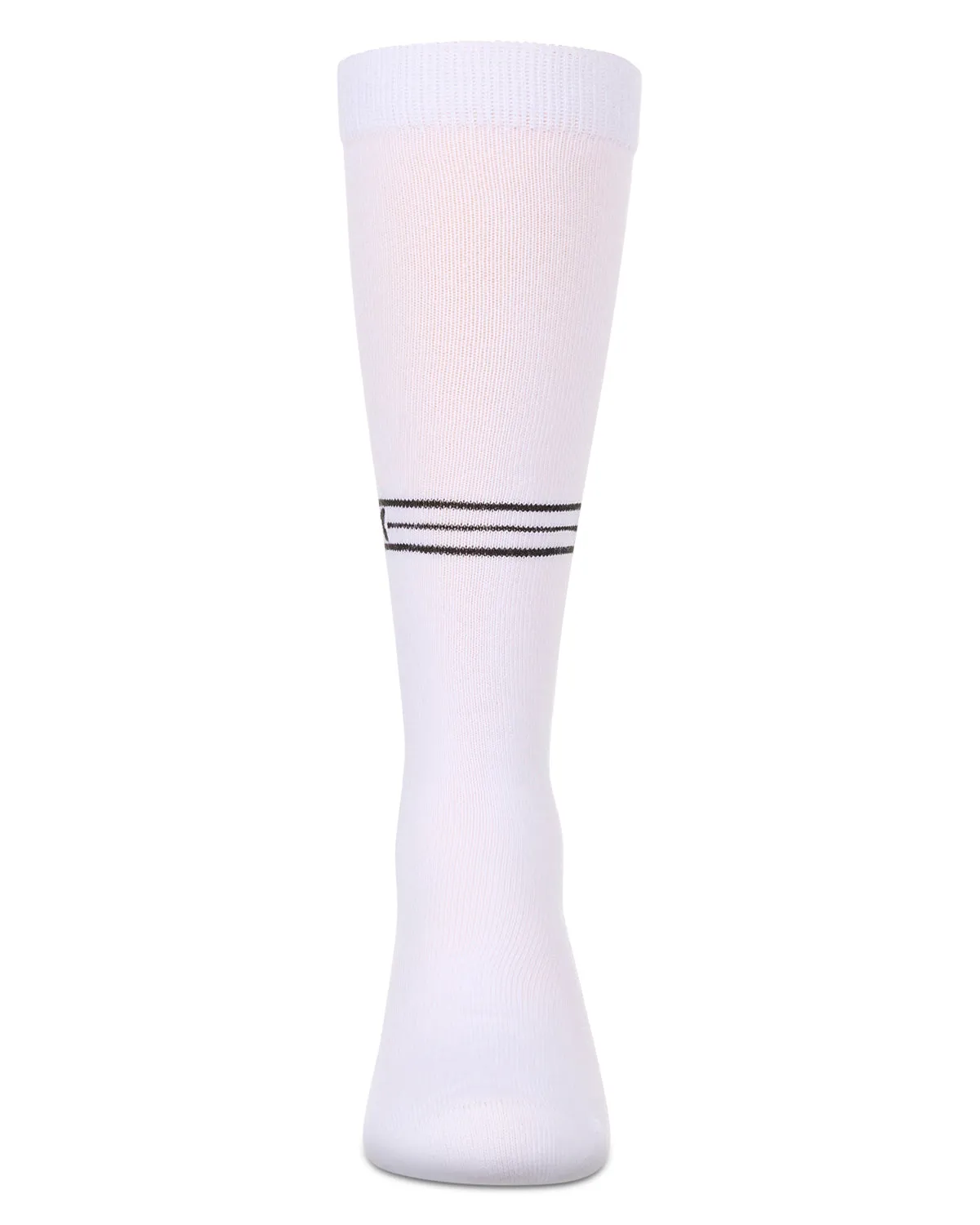 Girls Stretch Cotton Multi Stripe "M Graphic" Knee Sock