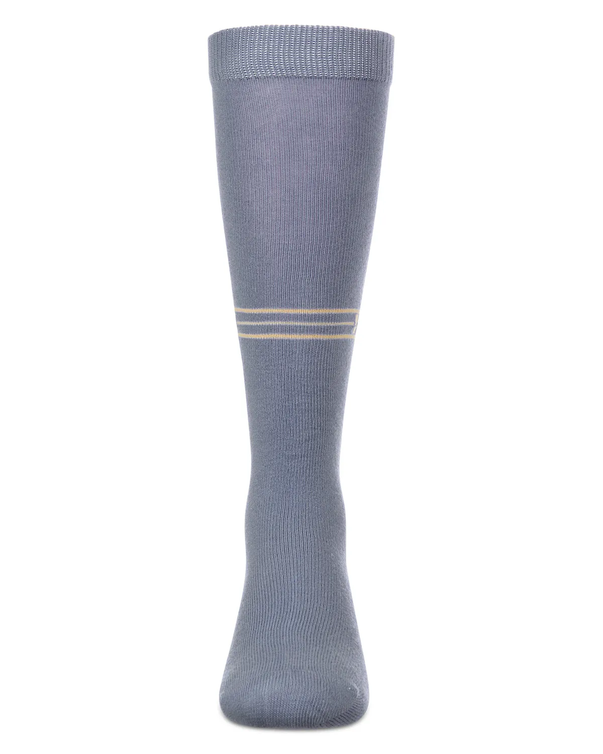 Girls Stretch Cotton Multi Stripe "M Graphic" Knee Sock