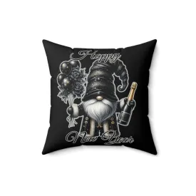 Gnome New Year Spun Polyester Square Pillow