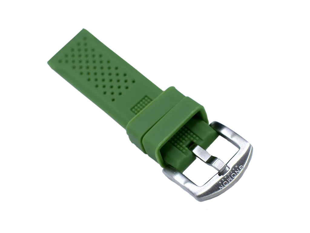 Gnomon Perforated Rubber Strap Green