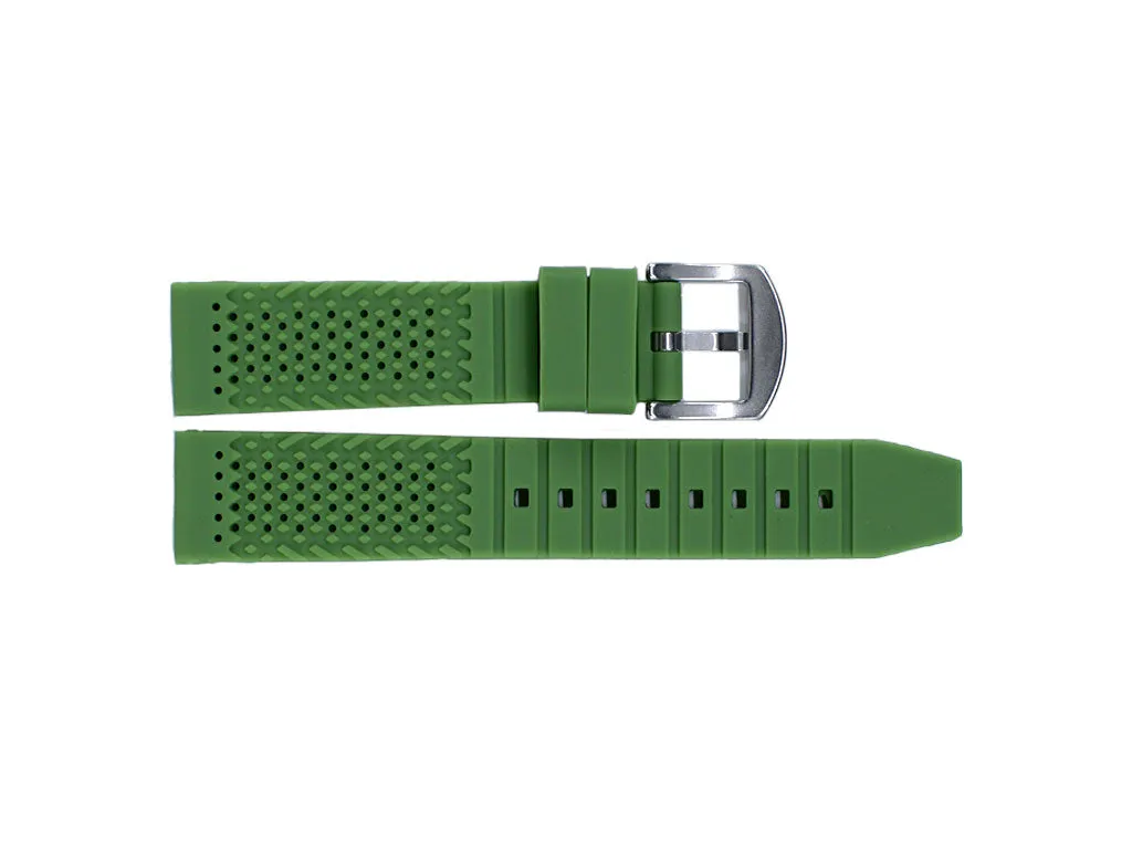 Gnomon Perforated Rubber Strap Green