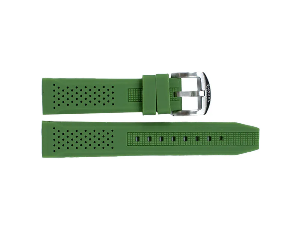 Gnomon Perforated Rubber Strap Green