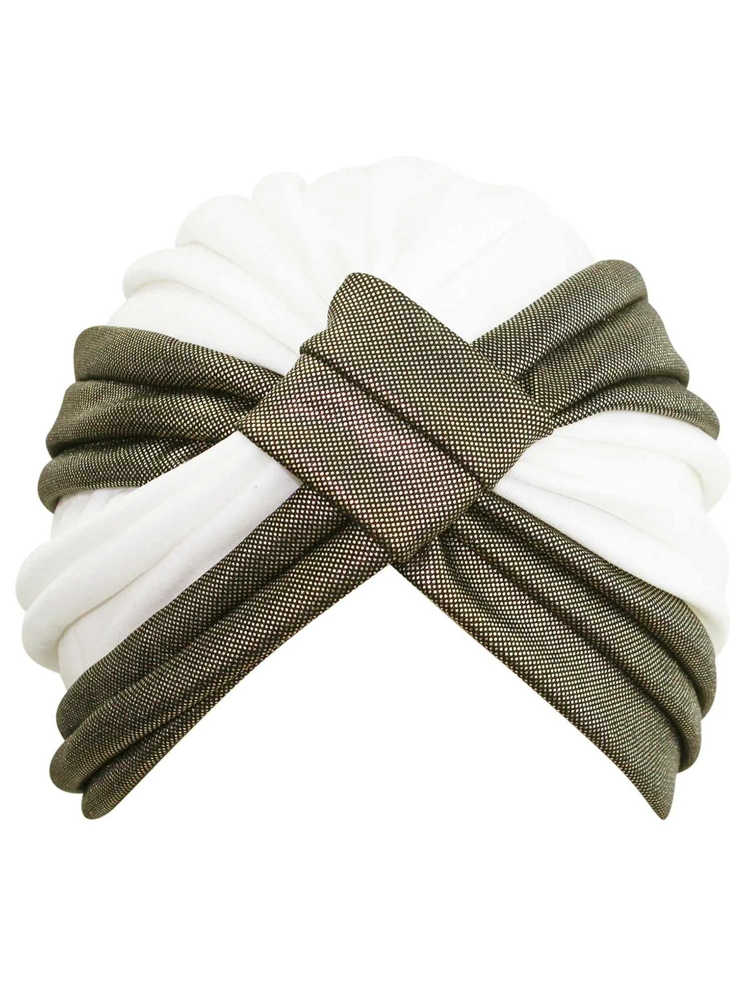 Gold Trim Fashion Turban Head Wrap For Women