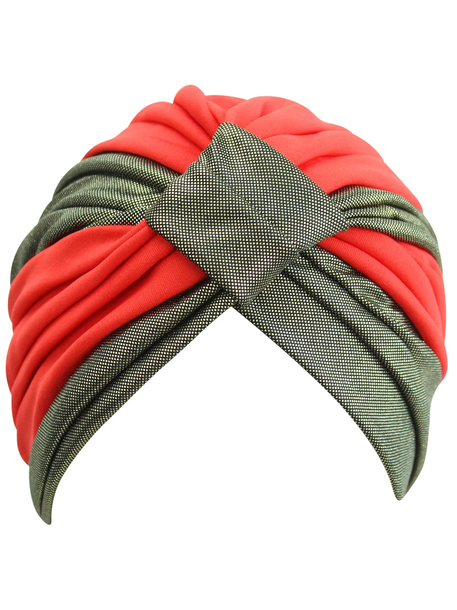 Gold Trim Fashion Turban Head Wrap For Women