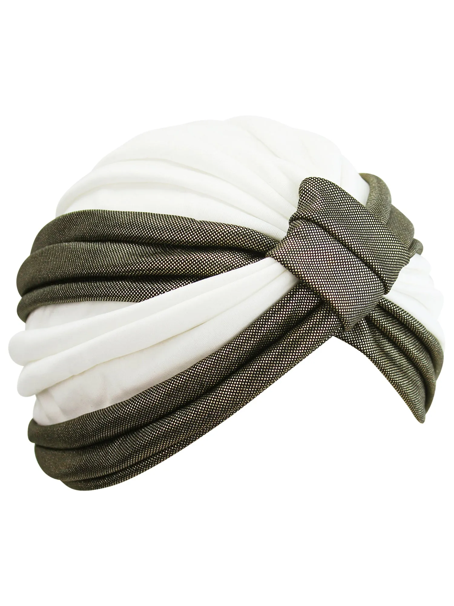 Gold Trim Fashion Turban Head Wrap For Women