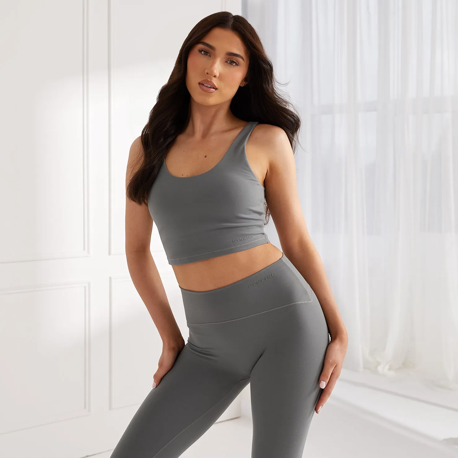 Gym King Peach Luxe Tank - Dark Sage Luxe