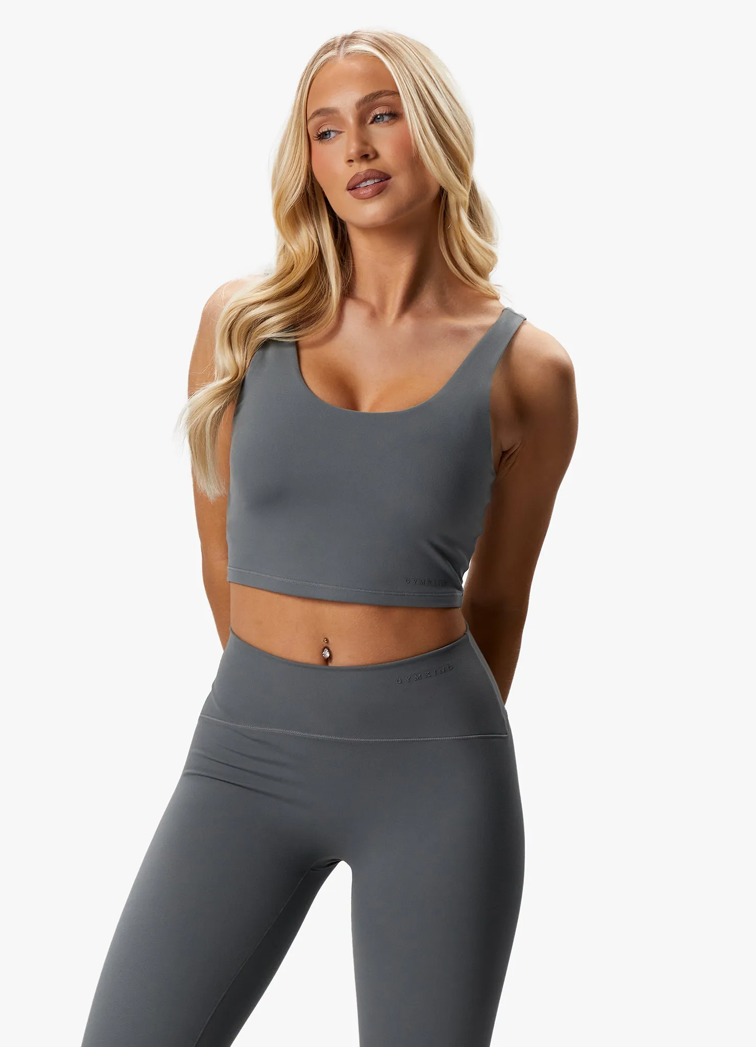 Gym King Peach Luxe Tank - Dark Sage Luxe